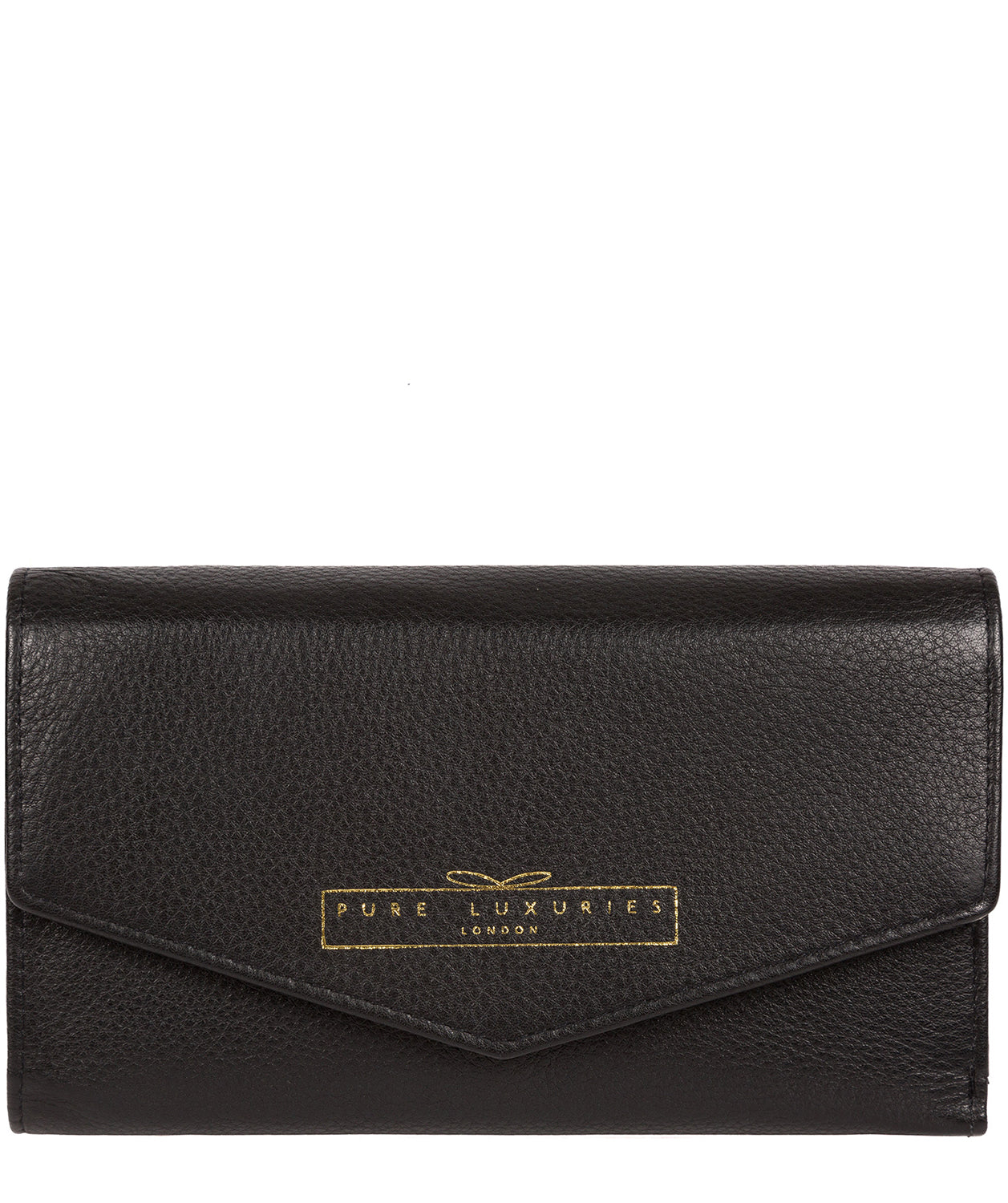 'Yew' Black Leather Tri-Fold Purse image 1