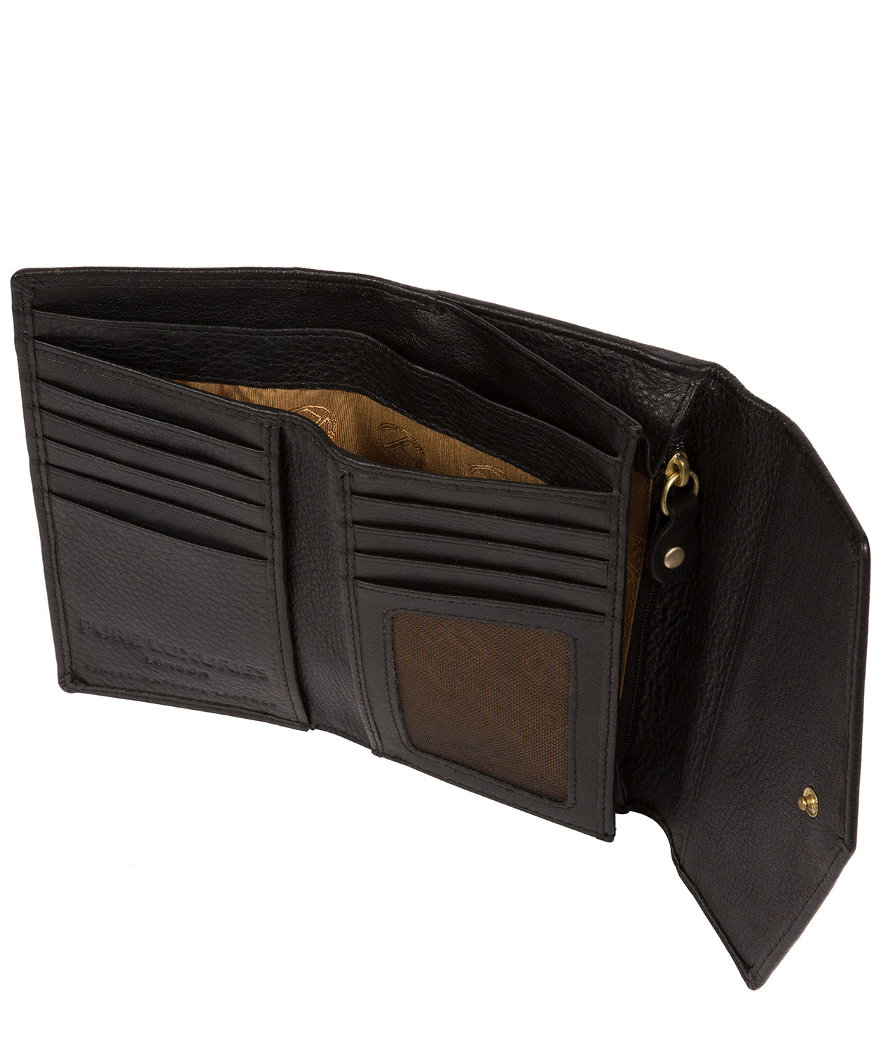 'Yew' Black Leather Tri-Fold Purse image 4