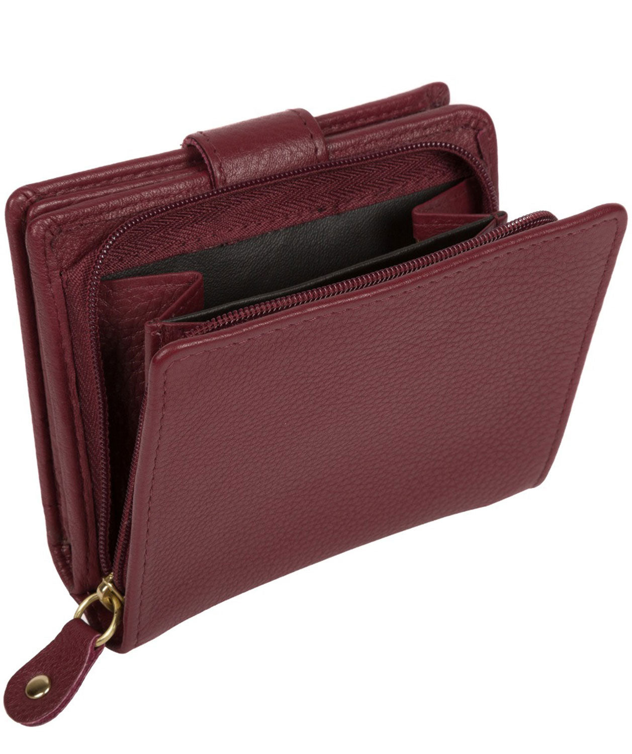 'Maple' Plum Leather RFID Purse