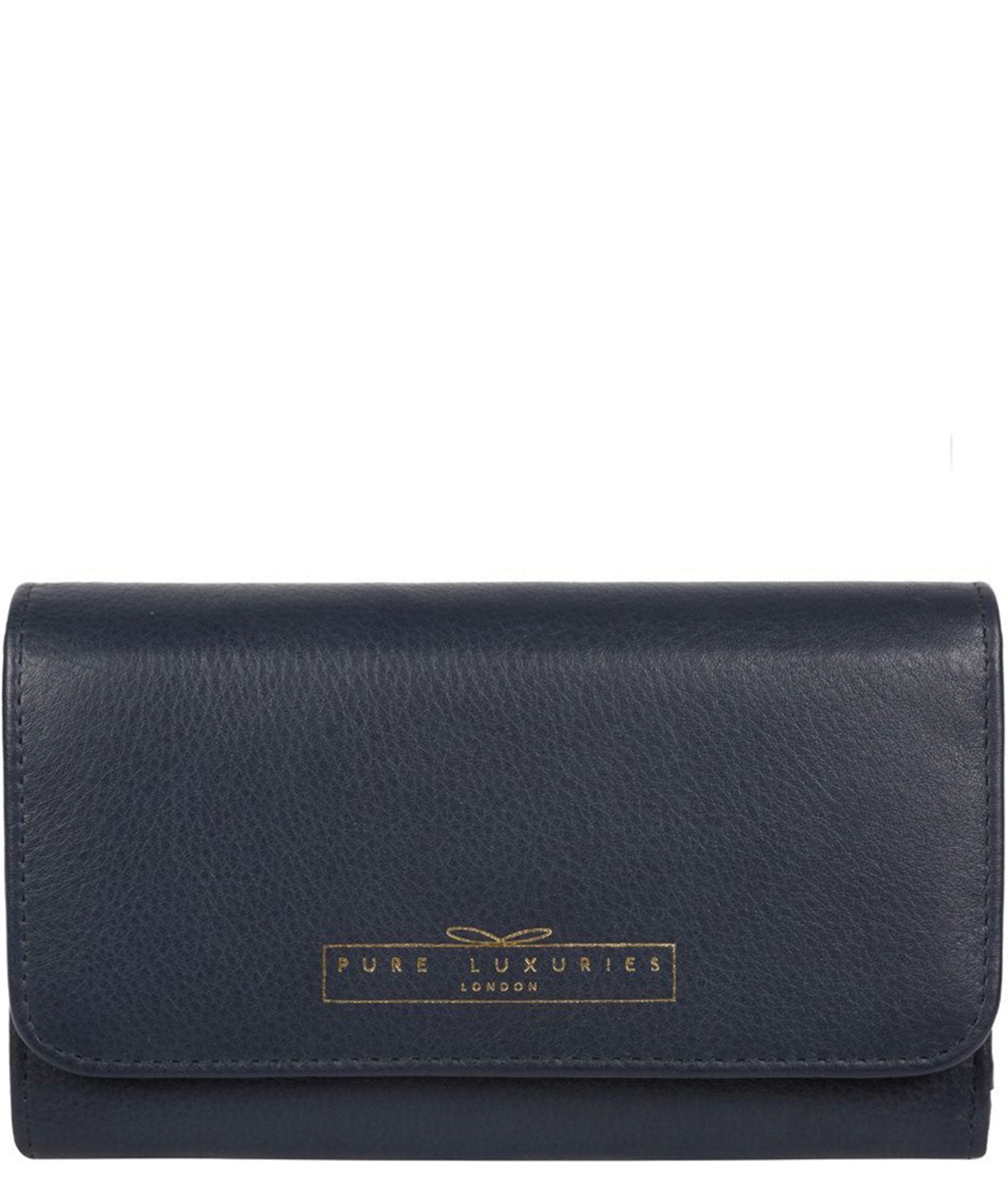 'Freesia' Midnight Navy Leather RFID Purse