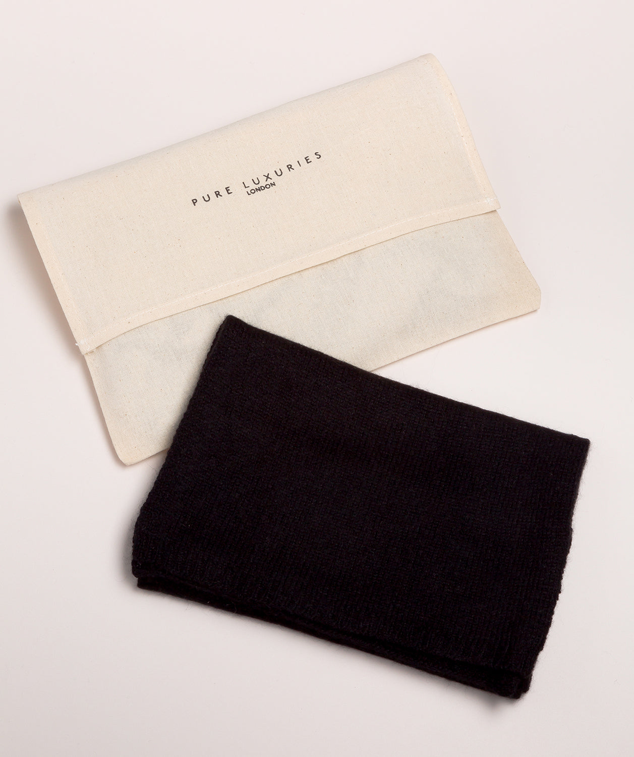 'Oxford' Black 100% Cashmere Scarf