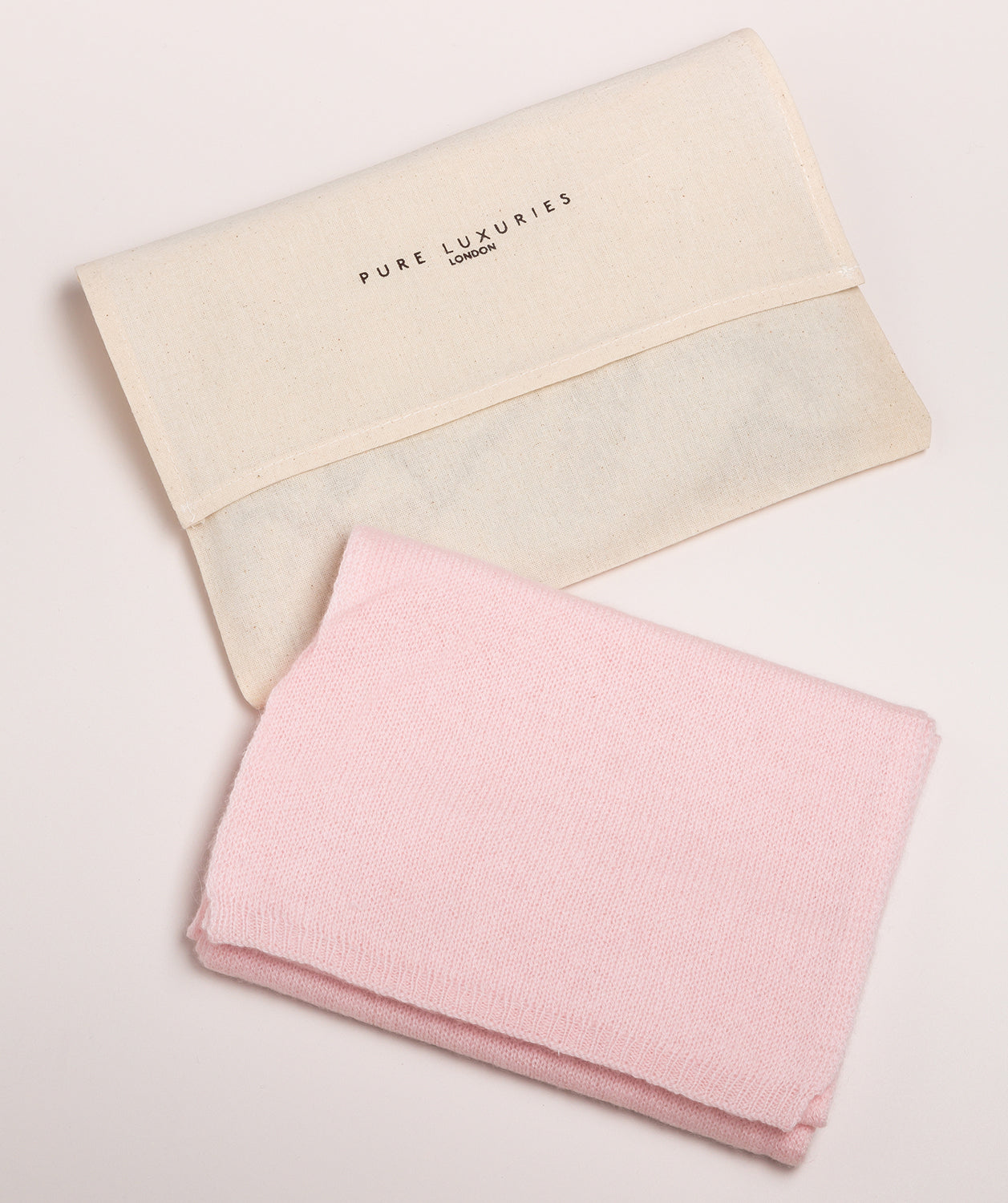 'Cambridge' Blush Pink 100% Cashmere Scarf