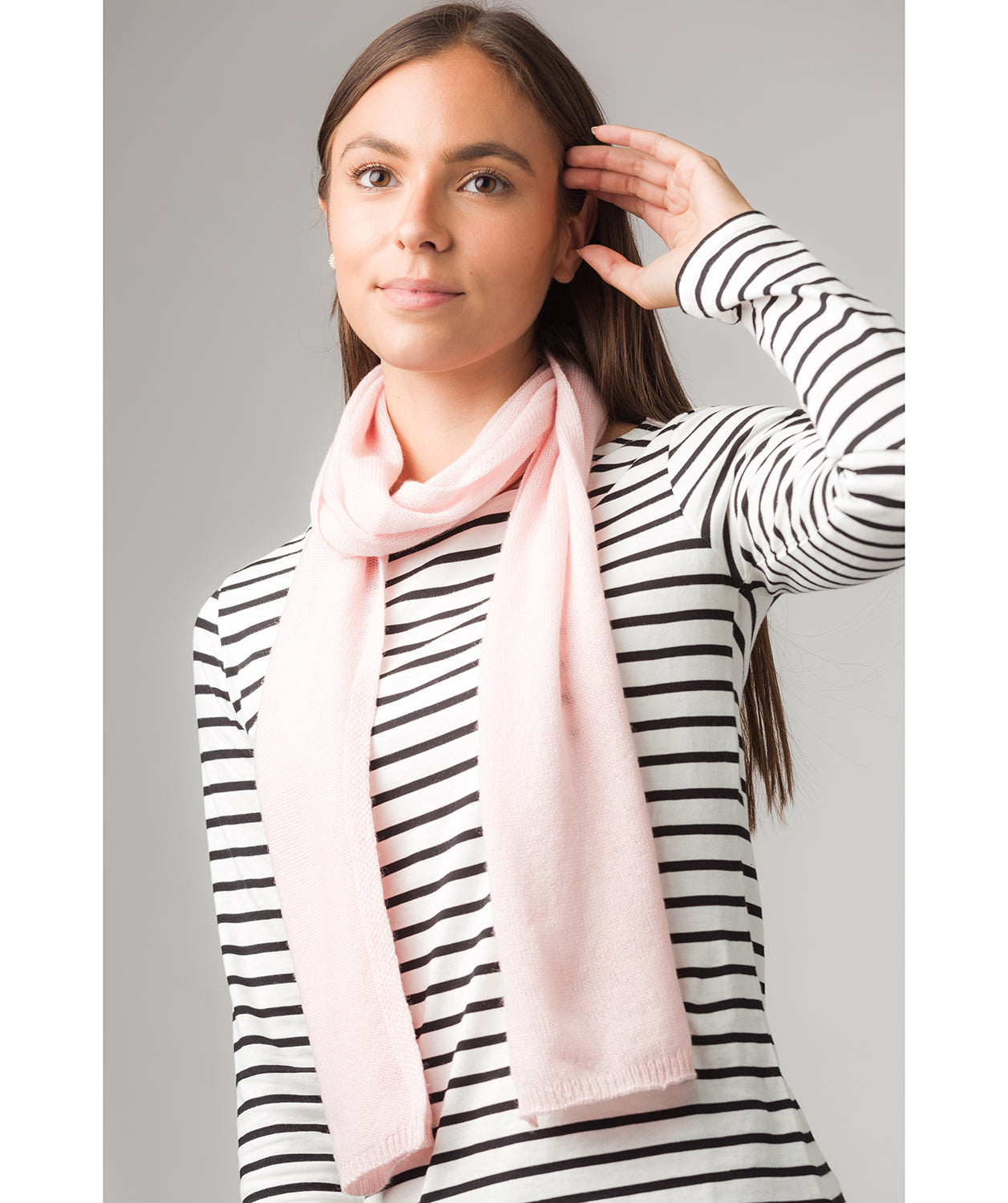 'Cambridge' Blush Pink 100% Cashmere Scarf