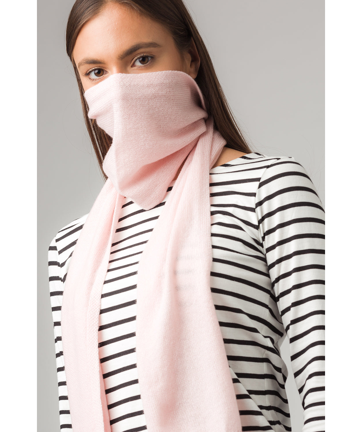 'Cambridge' Blush Pink 100% Cashmere Scarf