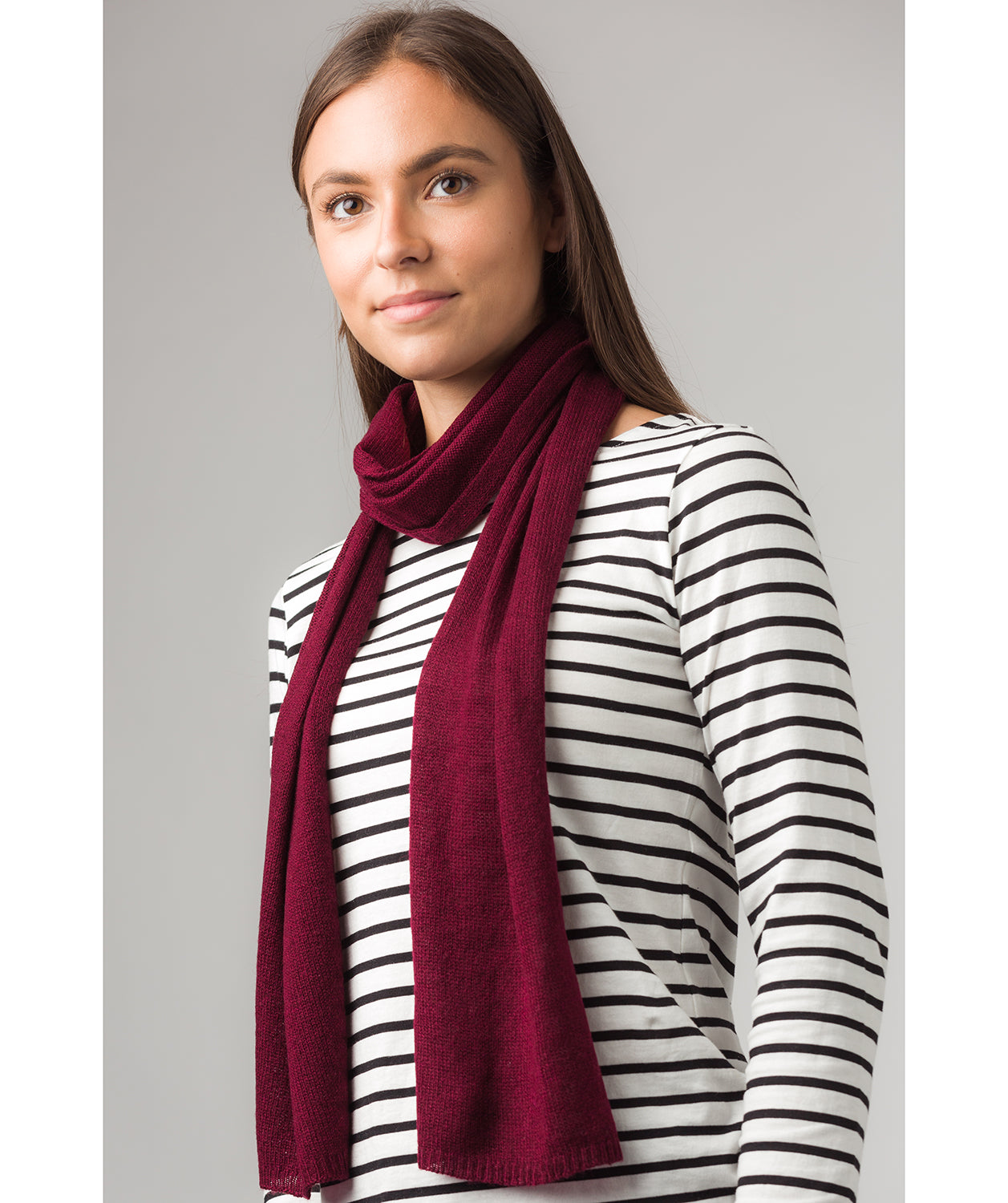 'Cambridge' Burgundy 100% Cashmere Scarf