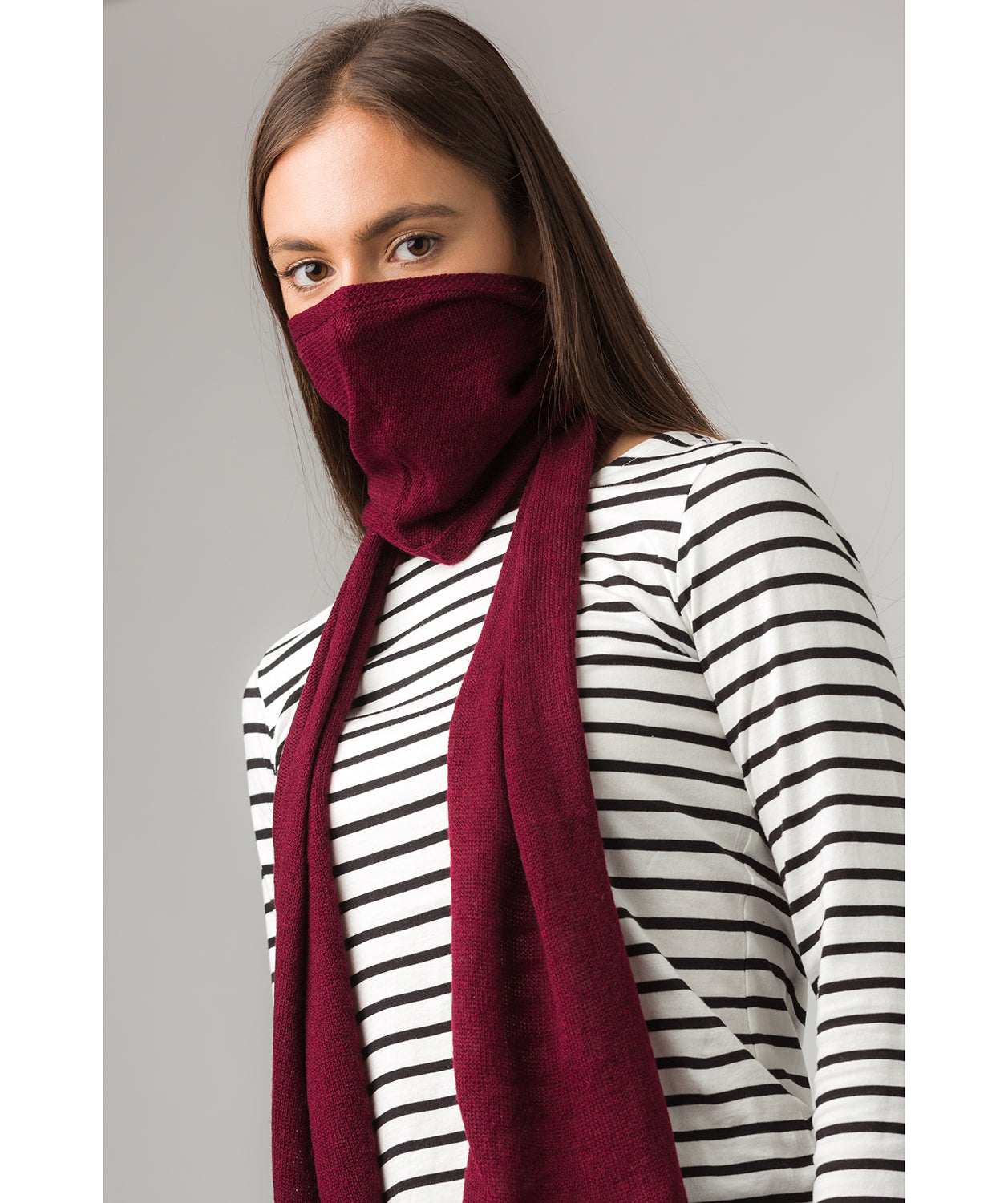 'Cambridge' Burgundy 100% Cashmere Scarf