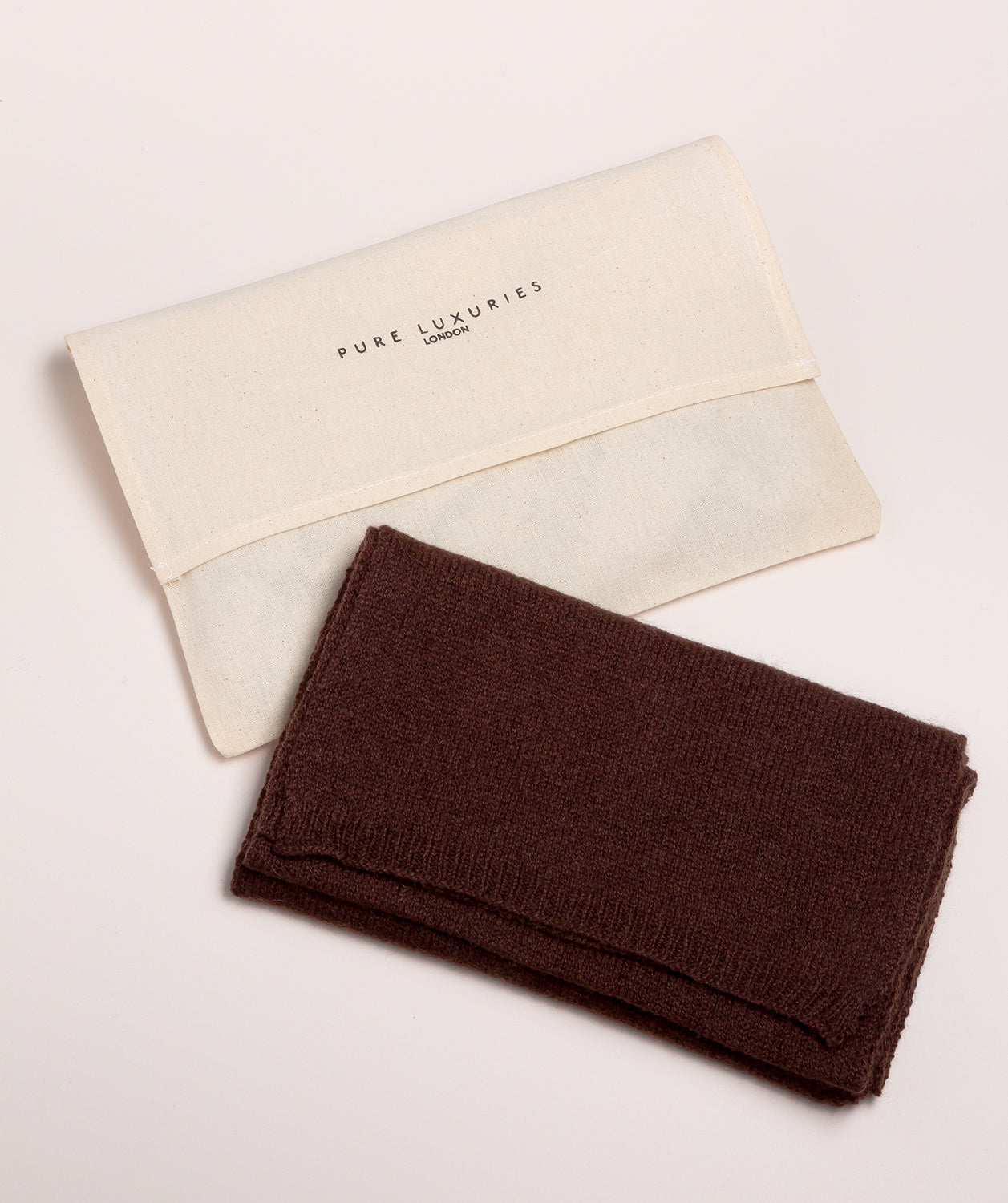 'Cambridge' Cappuccino 100% Cashmere Scarf