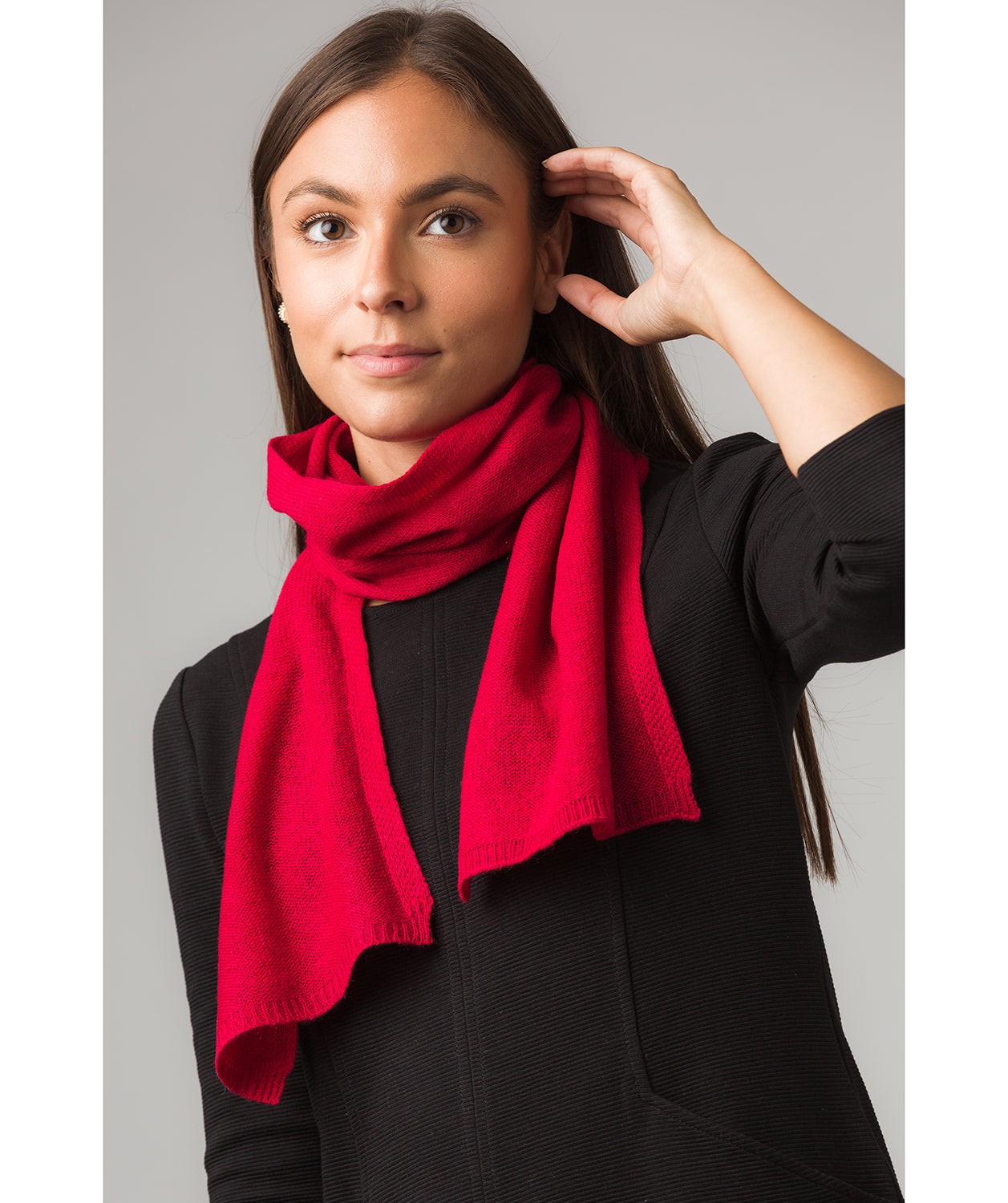 'Cambridge' Chilli Red 100% Cashmere Scarf