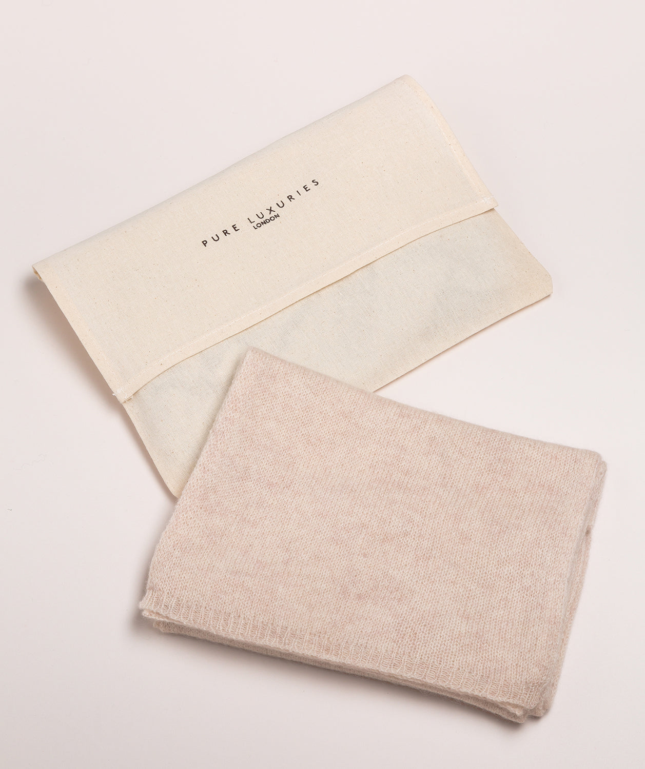 'Cambridge' Cream 100% Cashmere Scarf