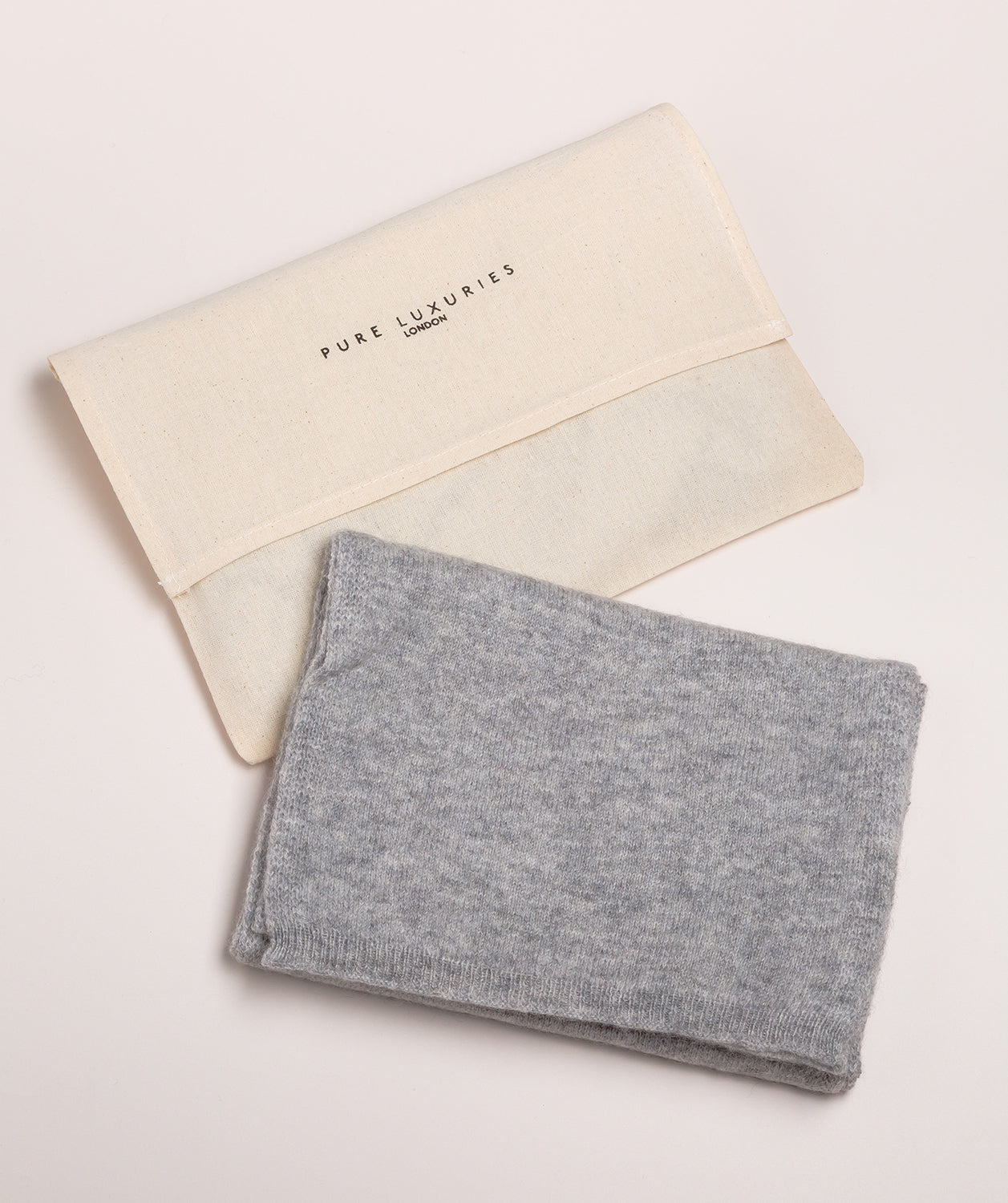 'Cambridge' Grey 100% Cashmere Scarf