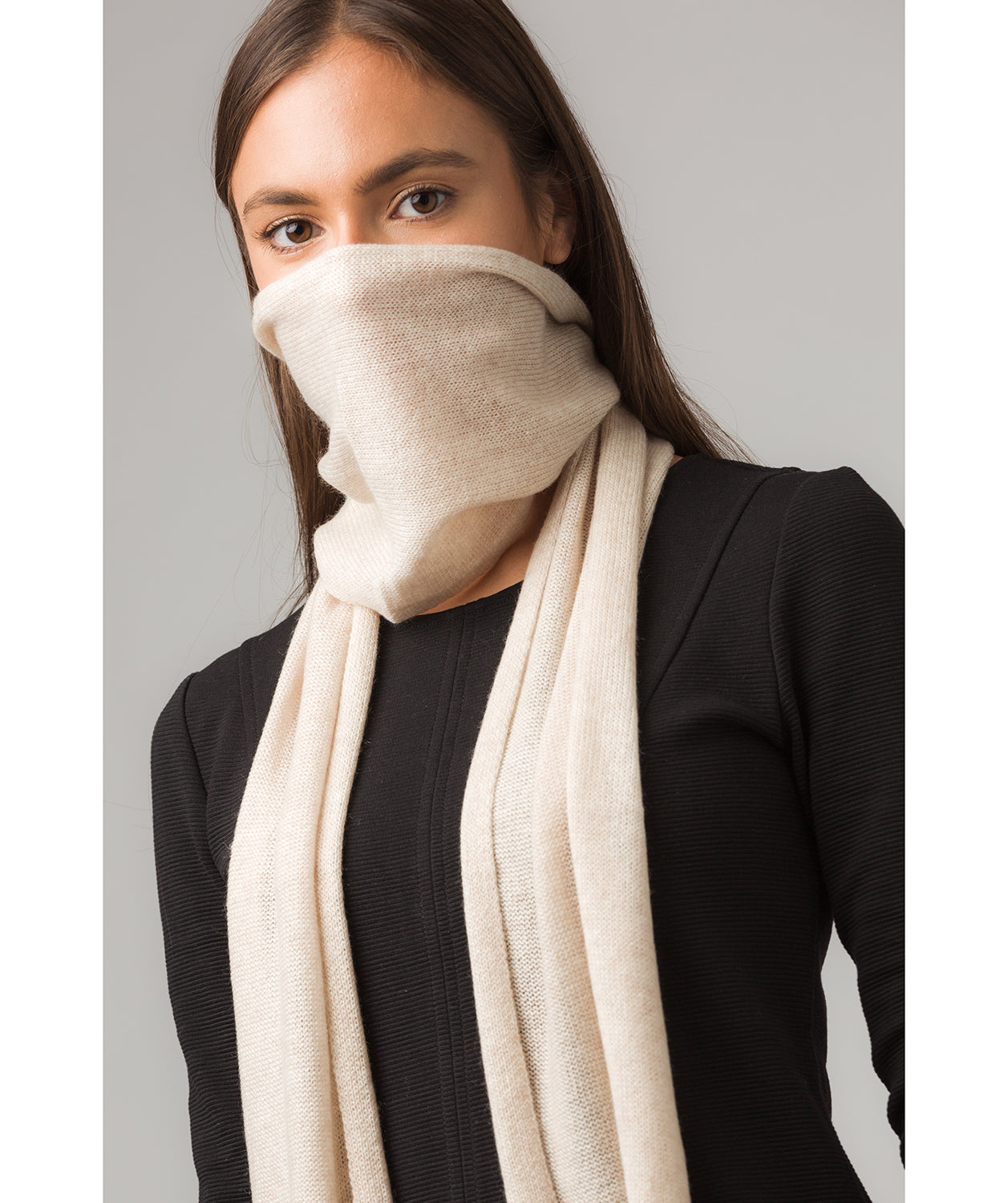 'Cambridge' Oatmeal 100% Cashmere Scarf