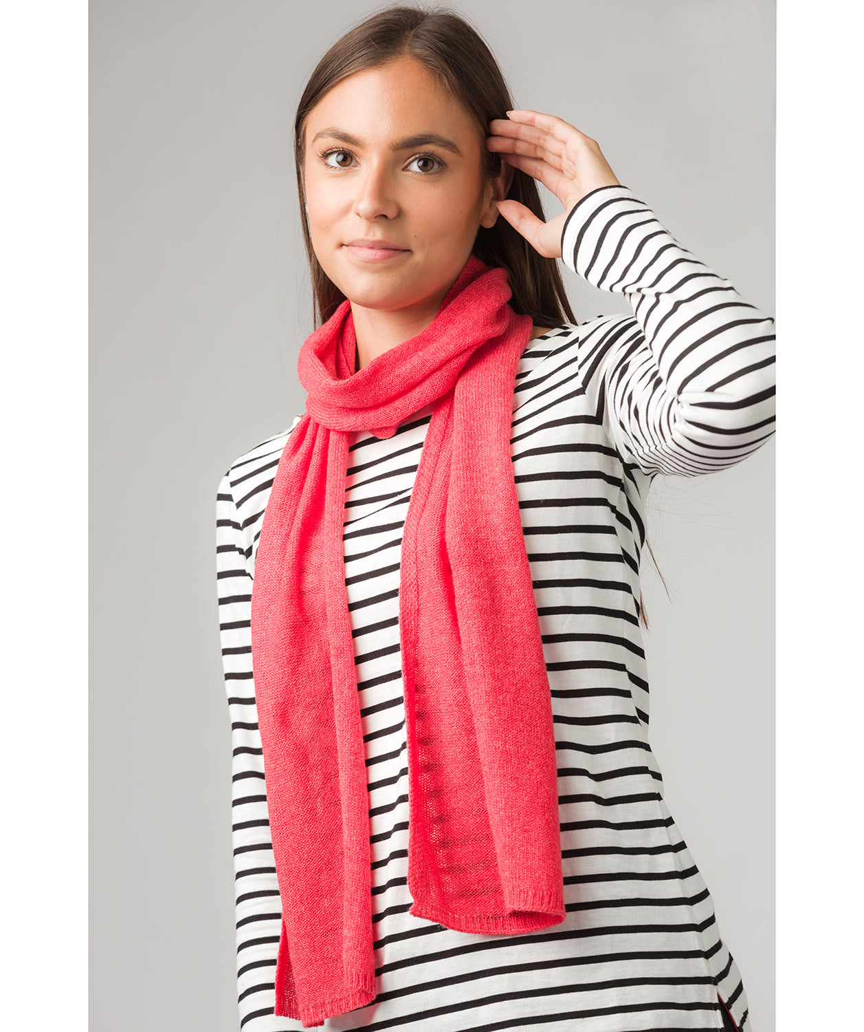 'Cambridge' Watermelon 100% Cashmere Scarf