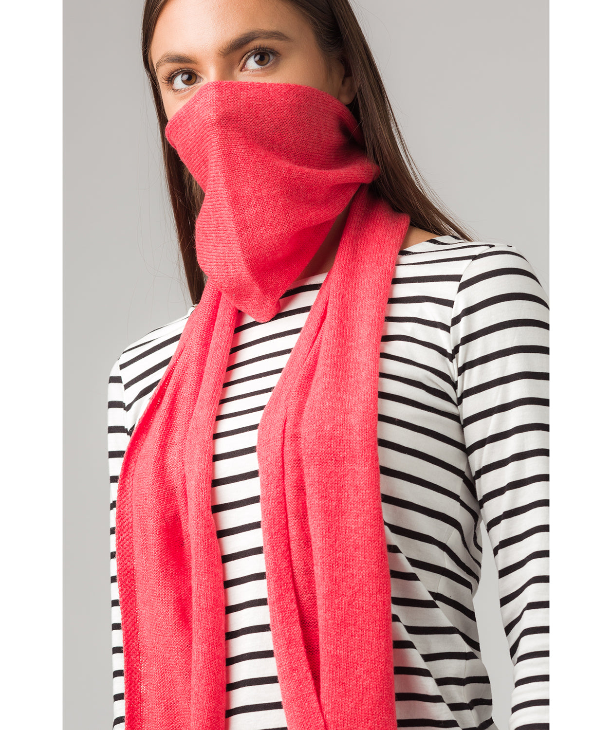 'Cambridge' Watermelon 100% Cashmere Scarf