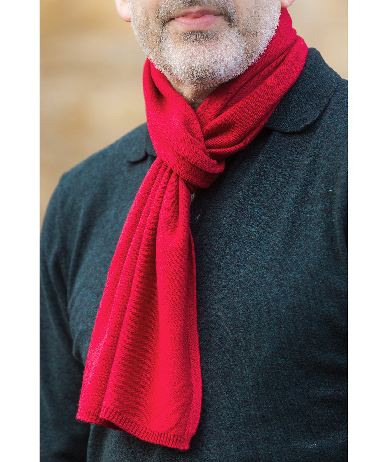 'Oxford' Chilli Red 100% Cashmere Scarf