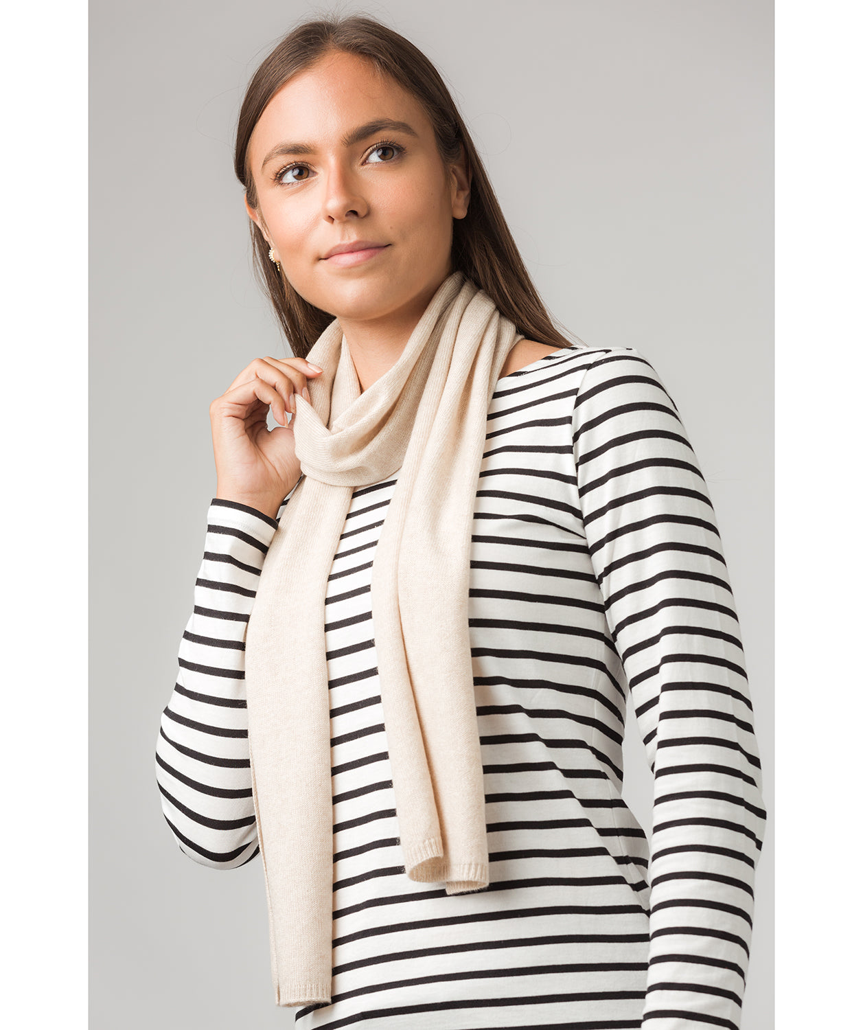 'Oxford' Oatmeal 100% Cashmere Scarf