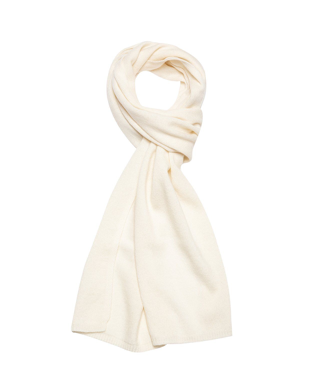 'Edinburgh' Cream Cashmere and Merino Wool Scarf