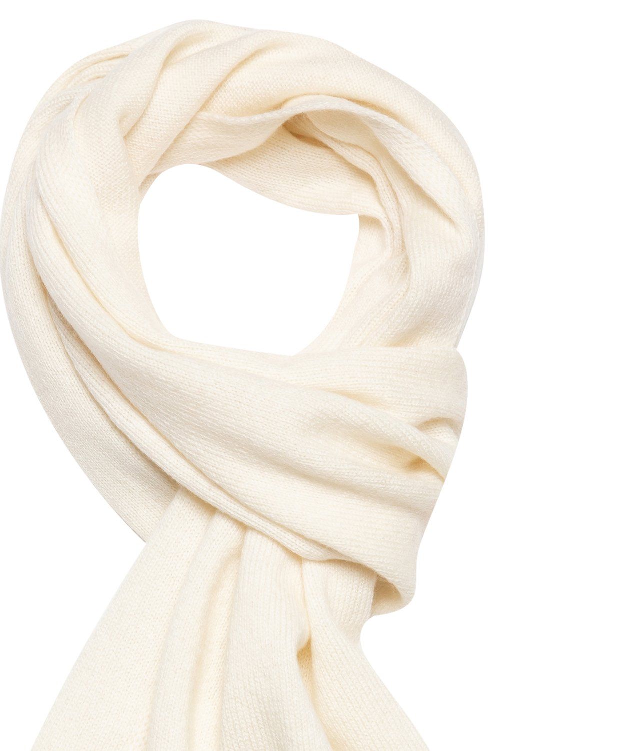 'Edinburgh' Cream Cashmere and Merino Wool Scarf