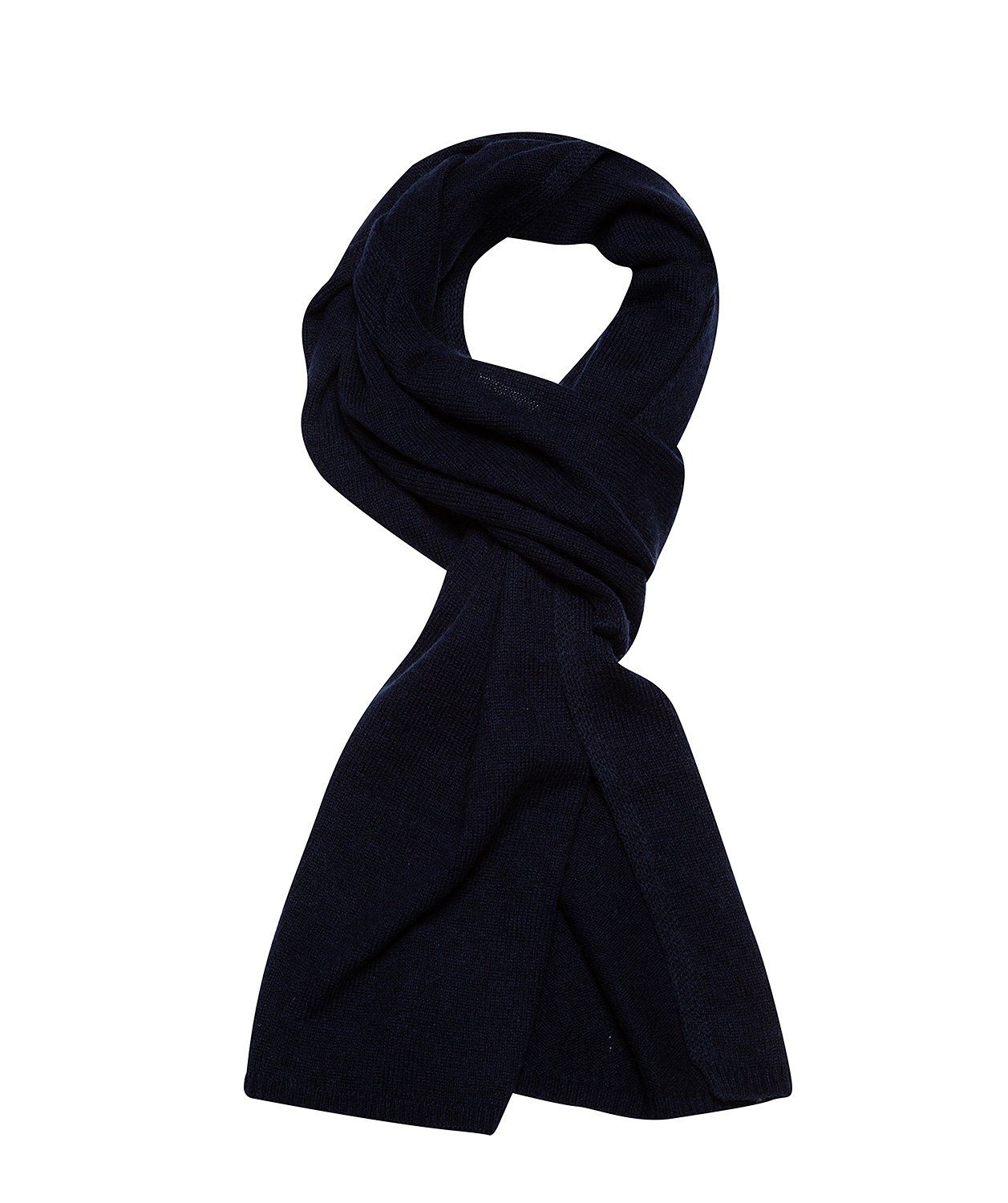 'Edinburgh' Dark Navy Cashmere and Merino Wool Scarf