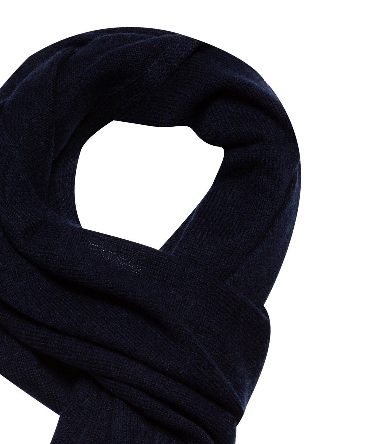 'Edinburgh' Dark Navy Cashmere and Merino Wool Scarf