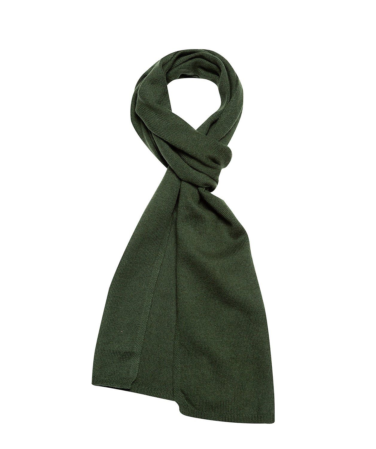 'Edinburgh' School Green Cashmere and Merino Wool Scarf