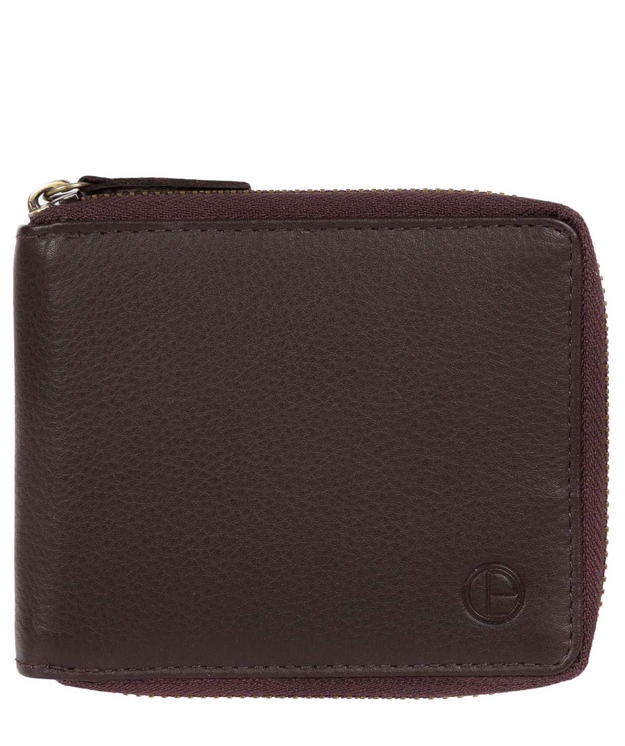 'Tornado' Black Coffee Leather Zip-Round Wallet image 1