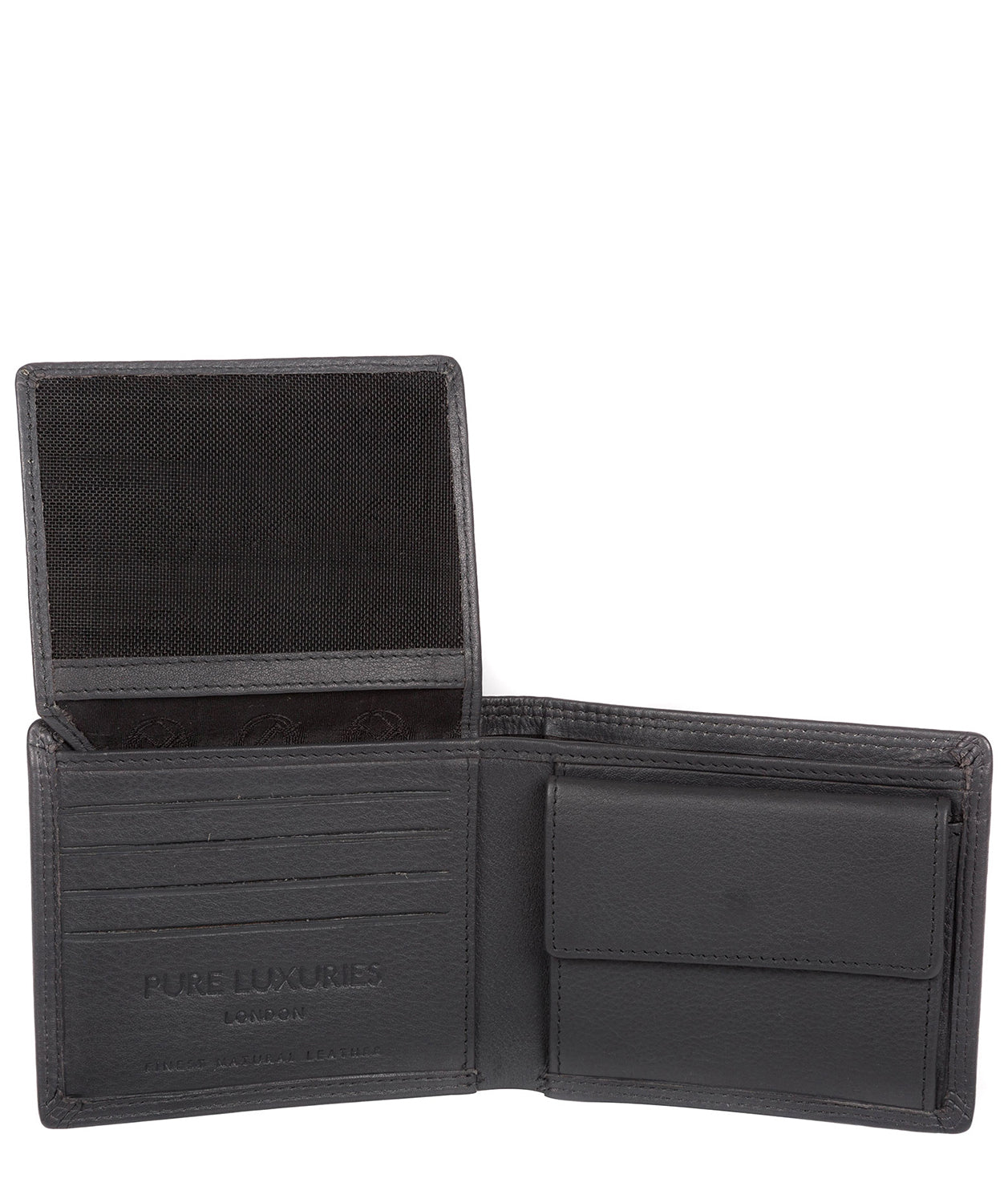 'Hurricane' Gun Metal Leather Bi-Fold Wallet