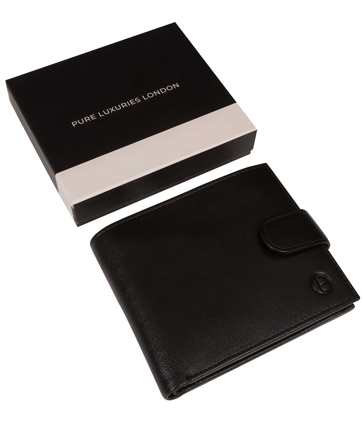 'Avro' Black Leather Bi-Fold Wallet