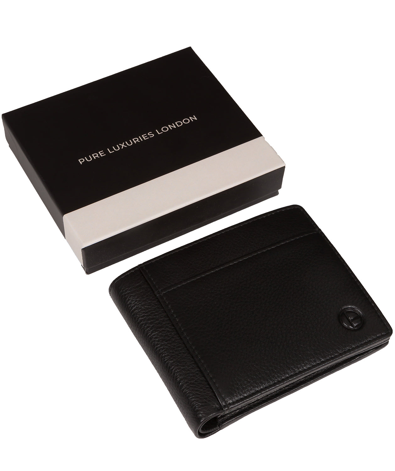 'Lincoln' Black Leather Tri-Fold Wallet