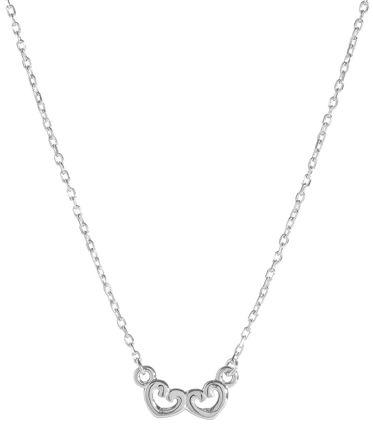 'Edrice' Sterling Silver Linked Hearts Necklace image 1