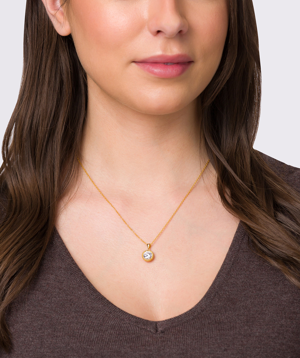 Gift Packaged 'Natalia' 18ct Yellow Gold Plated Sterling Silver & Cubic Zirconia Necklace