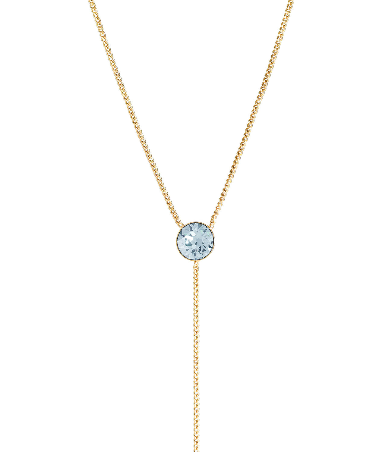 'Istar' Gold Plated Sterling Silver & Blue Crystal Necklace image 1