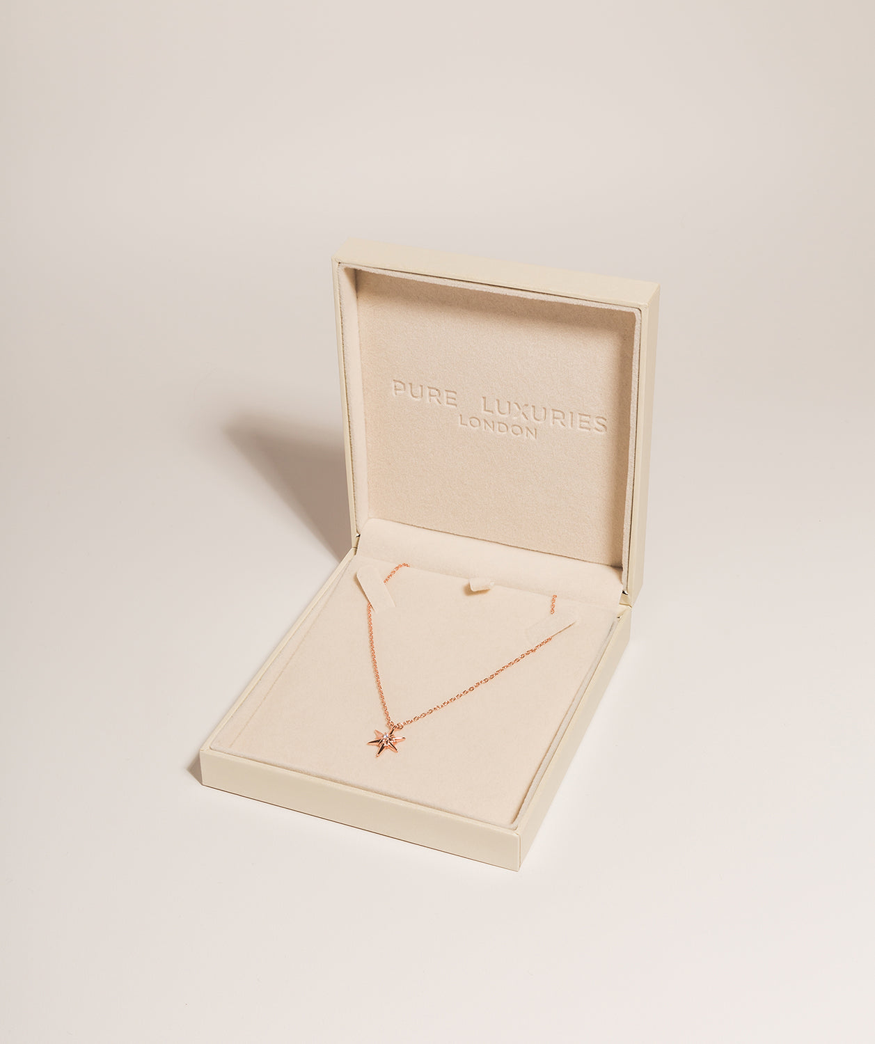 Gift Packaged 'Raelynn' 18ct Rose Gold 925 Silver & Cubic Zirconia Star Burst Necklace