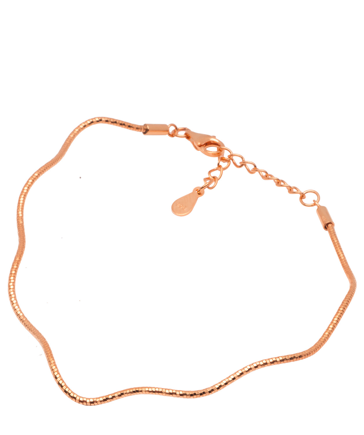 Gift Packaged 'Eva' 18ct Rose Gold 925 Silver Wave Bracelet