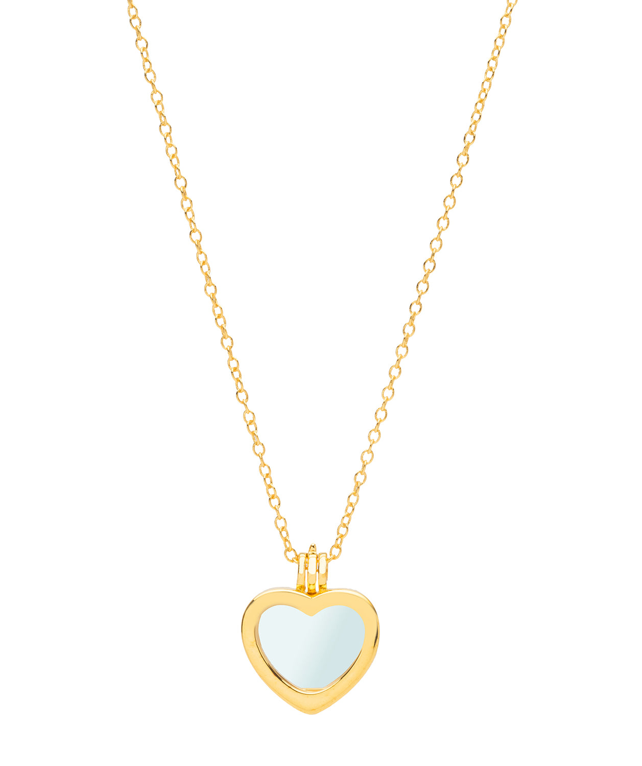 Gift Packaged 'Alexa' 18ct Yellow Gold 925 Silver & Clear Heart Locket Necklace