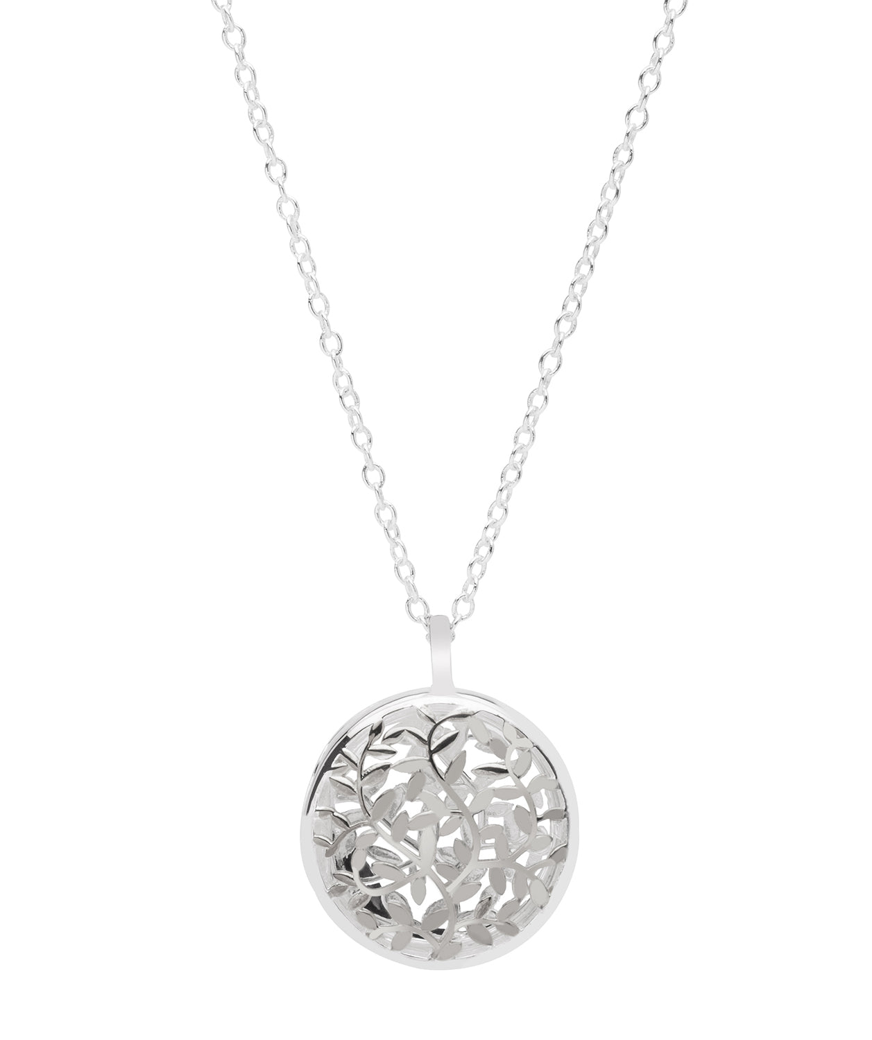 Gift Packaged 'Remi' 925 Silver Leaf Design Locket Necklace