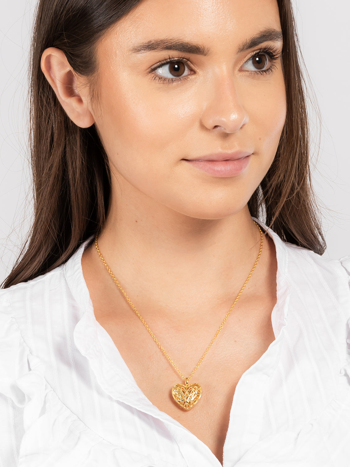 Gift Packaged 'Harmony' 18ct Yellow Gold Plated 925 Silver Cut-Out Heart Locket Necklace