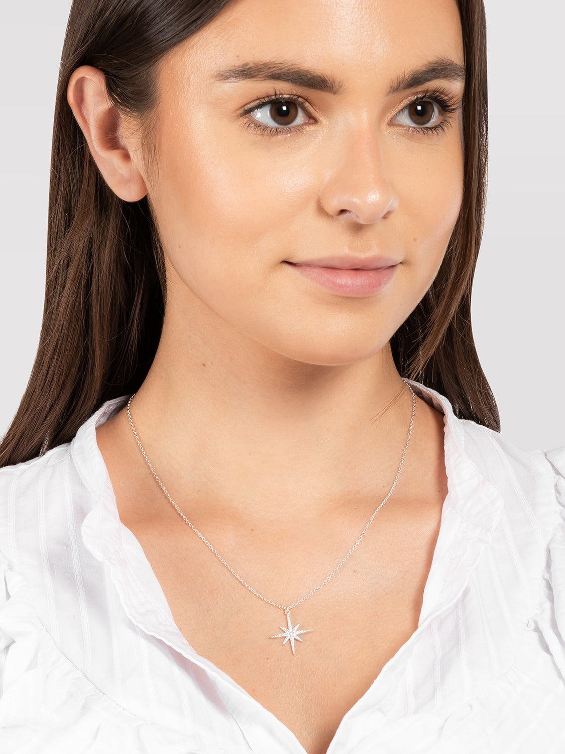 Gift Packaged 'Marley' 925 Silver & Cubic Zirconia Star Pendant Necklace