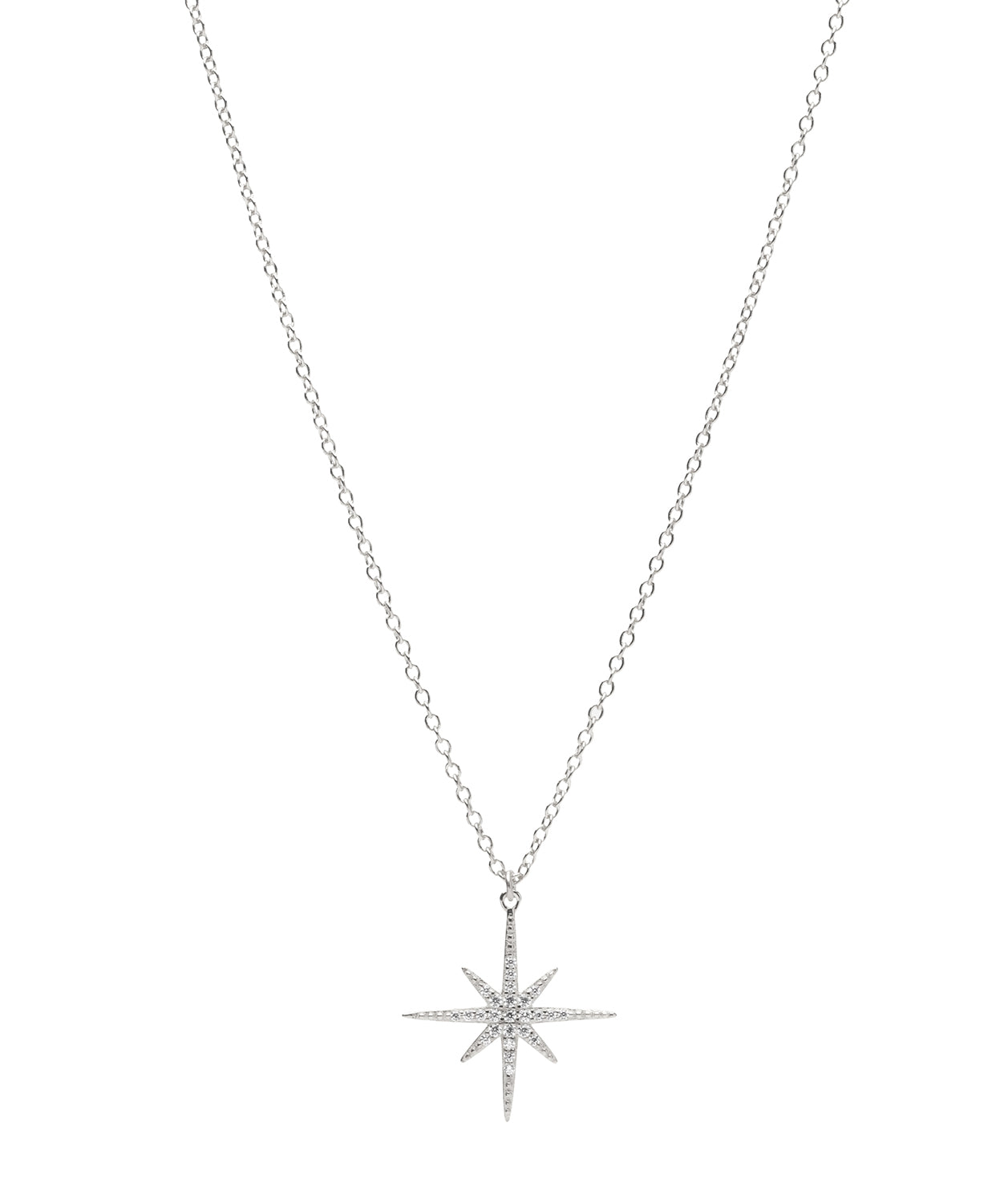 Gift Packaged 'Marley' 925 Silver & Cubic Zirconia Star Pendant Necklace