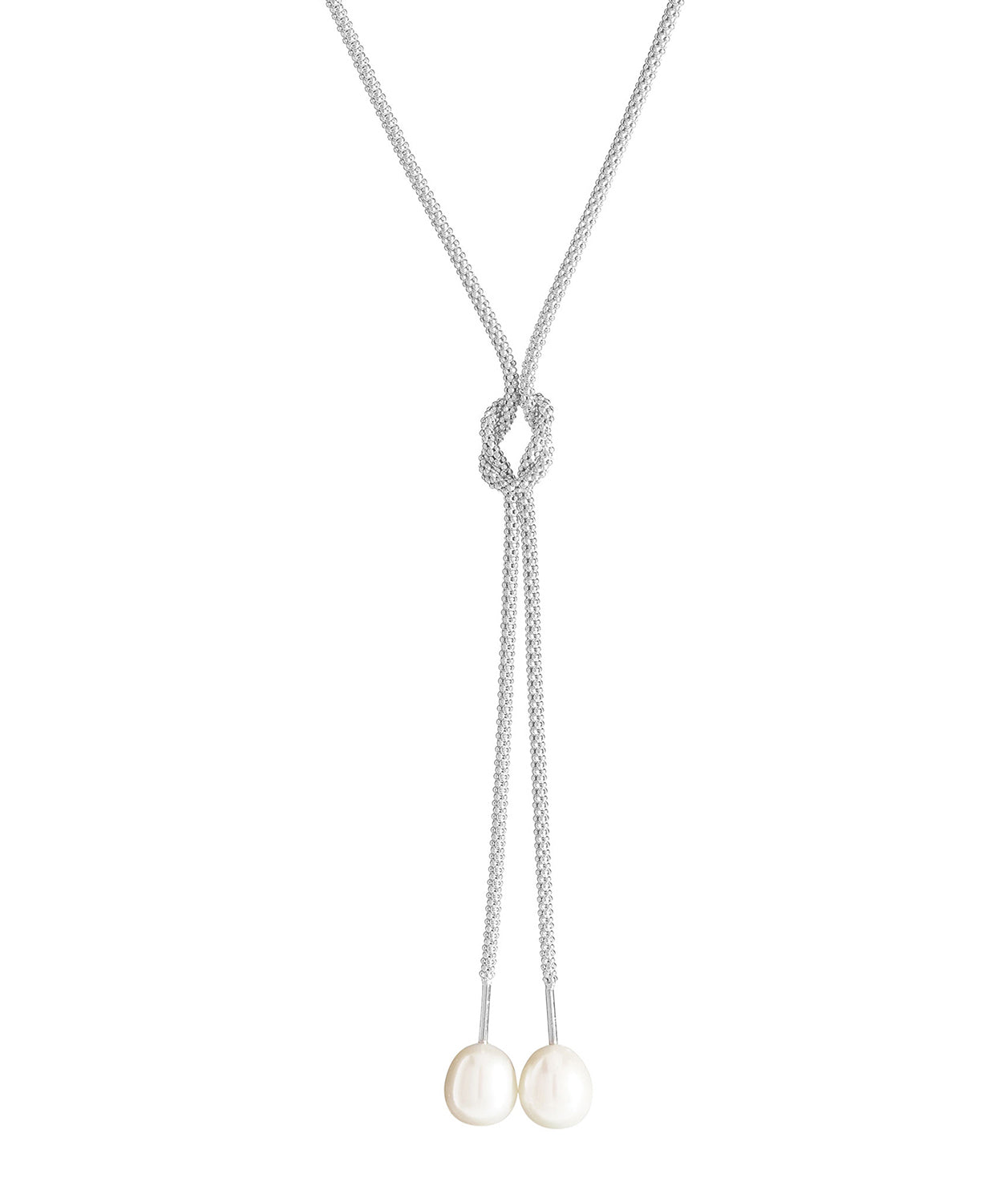 'Aruru' Sterling Silver Dual Pearl Necklace image 1