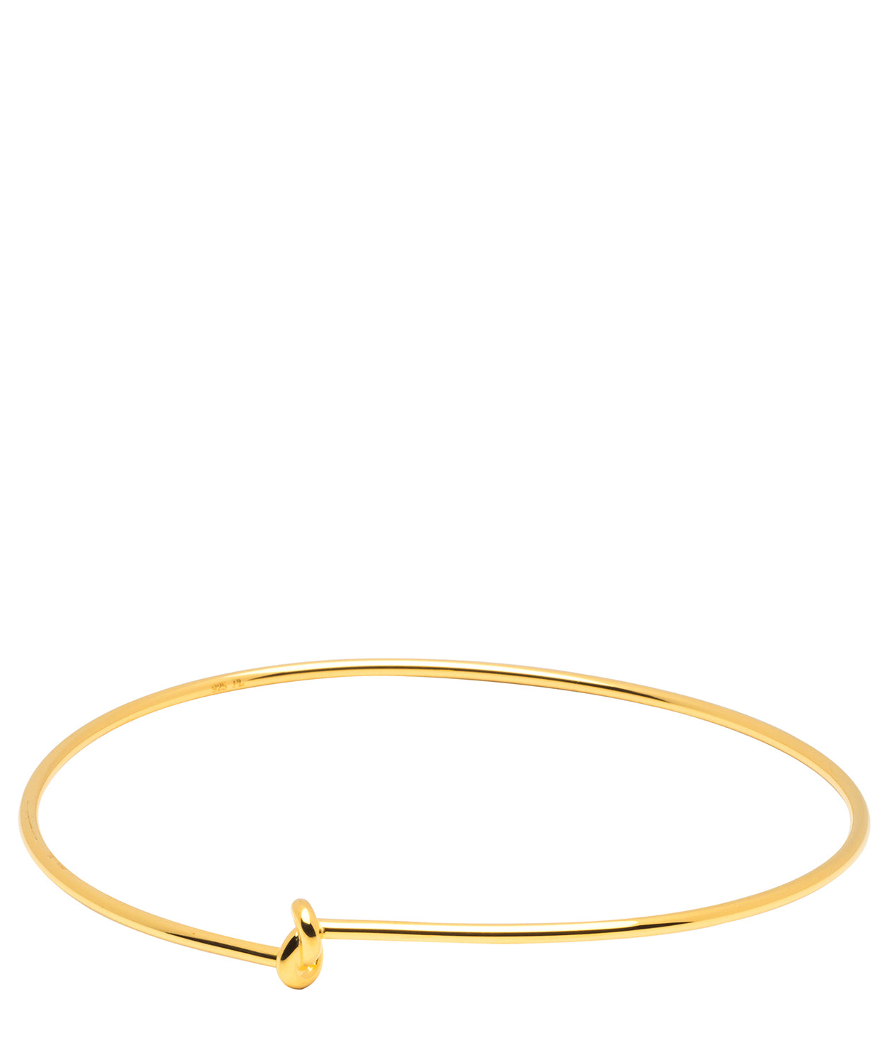 Gift Packaged 'Leah' 18ct Yellow Gold Plated 925 Silver Minimalist Knot Bangle