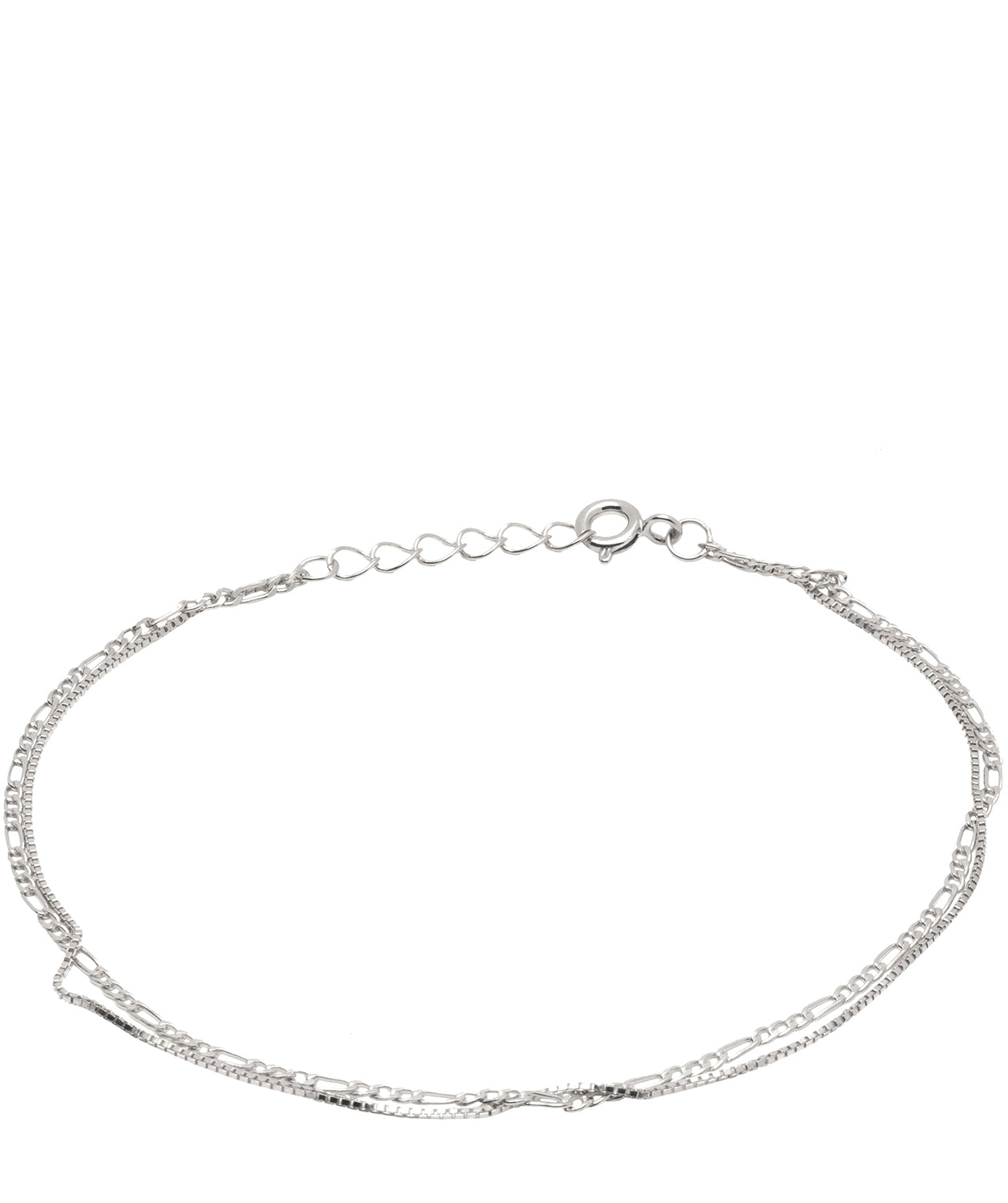 Gift Packaged 'Aubrey' 925 Silver Double Chain Bracelet