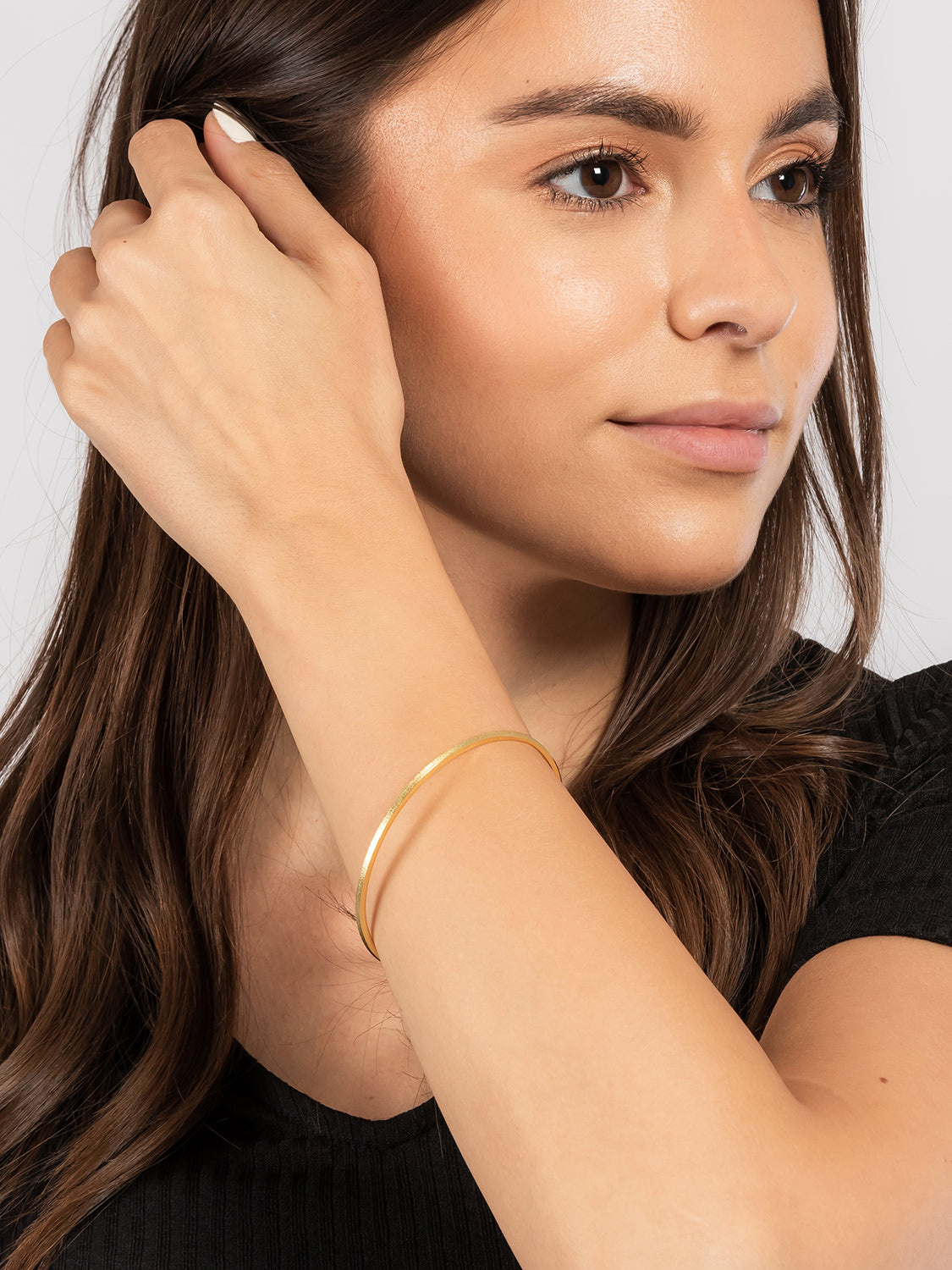 Gift Packaged 'Elke' 18ct Yellow Gold Plated 925 Silver Bangle