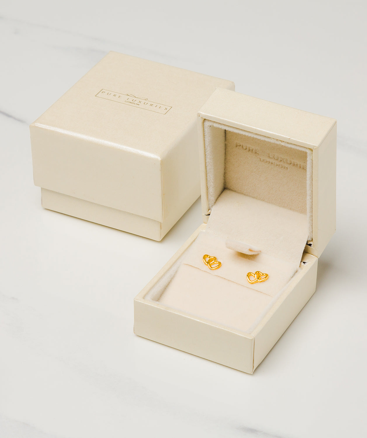 Gift Packaged 'Nicasia' 18ct Yellow Gold Plated Sterling Silver Linked Heart Earrings