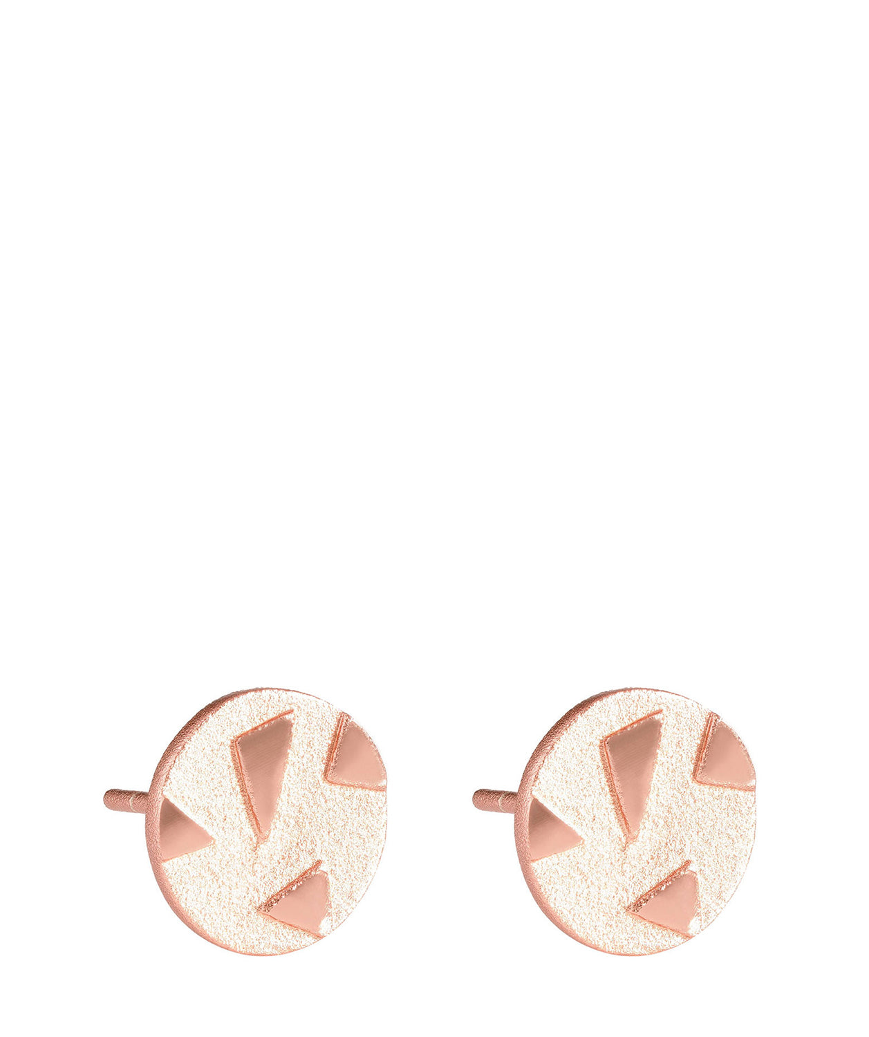 'Persis' Rose Gold Plated Sterling Silver Patterned Circular Earrings image 1