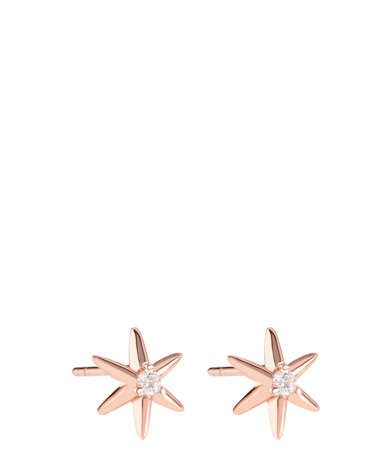 'Minerva' Rose Gold Plated Sterling Silver Star Earrings image 1