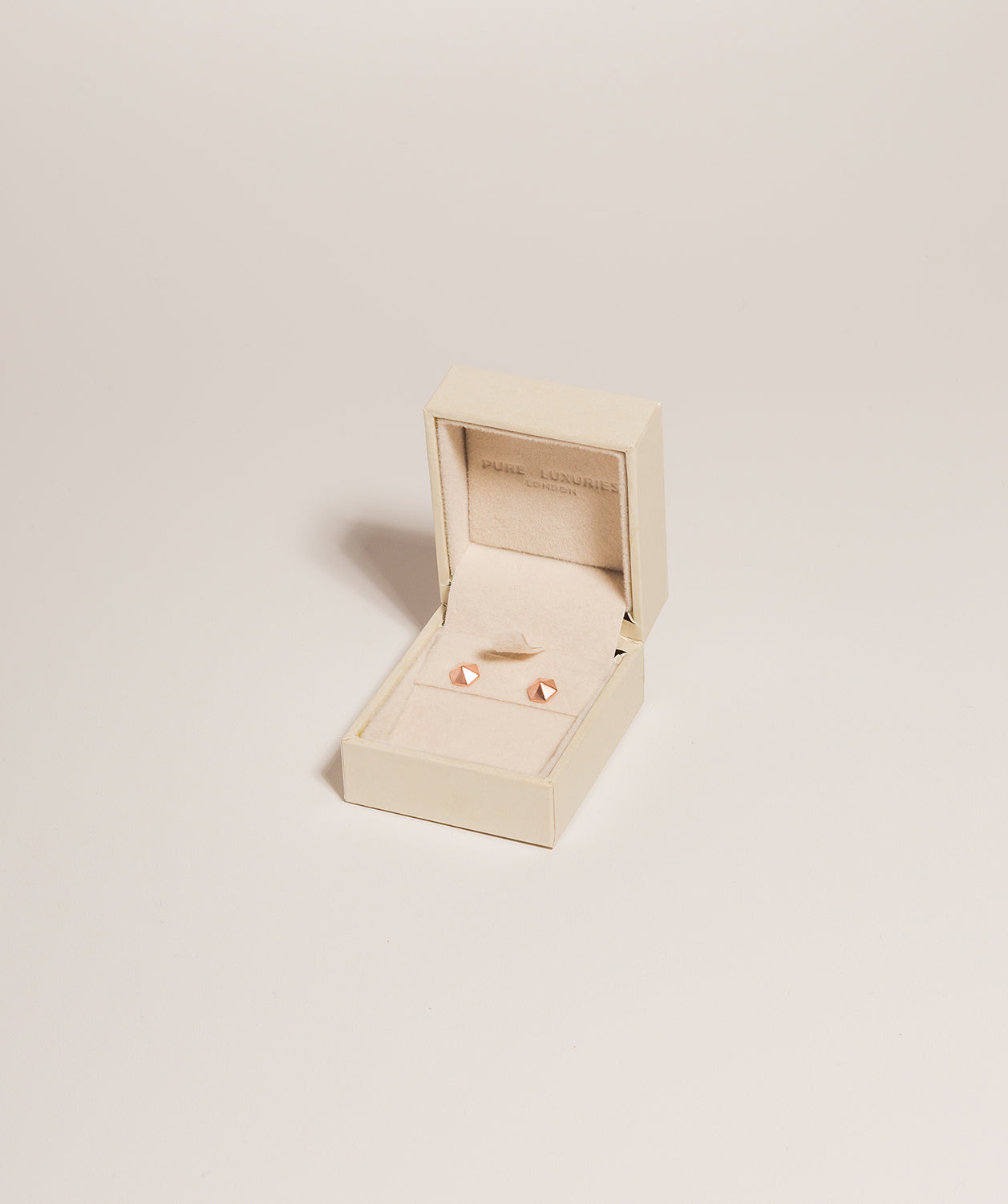 Gift Packaged 'Anika' 18ct Rose Gold 925 Silver Geometric Stud Earrings