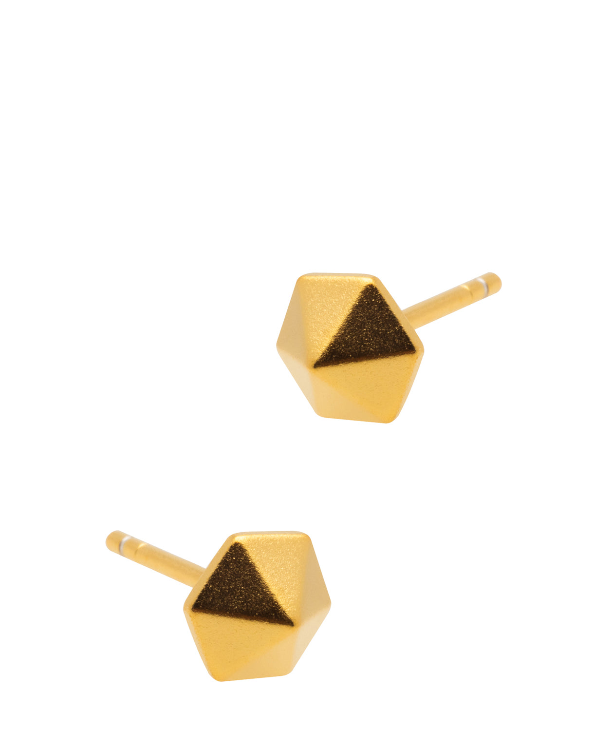 Gift Packaged 'Anika' 18ct Yellow Gold 925 Silver Geometric Stud Earrings