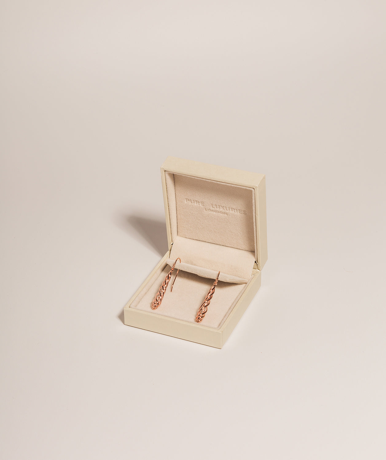 Gift Packaged 'Zaina' 18ct Rose Gold Plated 925 Silver Cage Drop Earrings