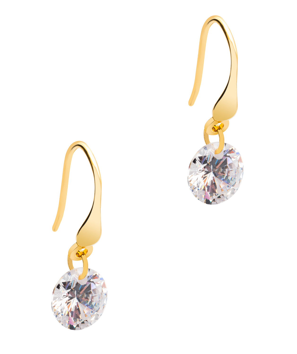 Gift Packaged 'Zahira' 18ct Yellow Gold Plated 925 Silver & Cubic Zirconia Drop Earrings