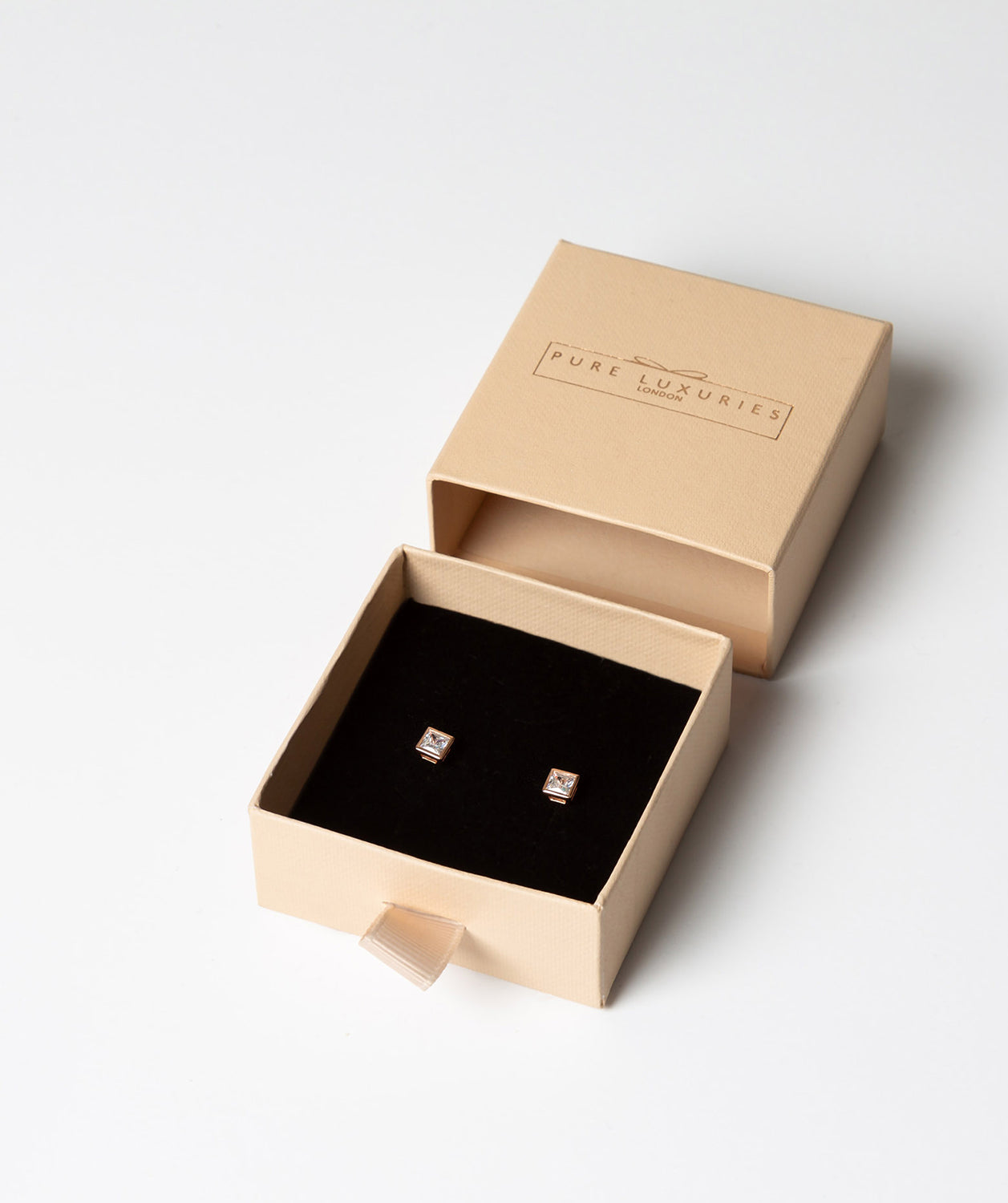 'Berenice' Rose Gold Plated Sterling Silver Crystal Cube Earrings image 3